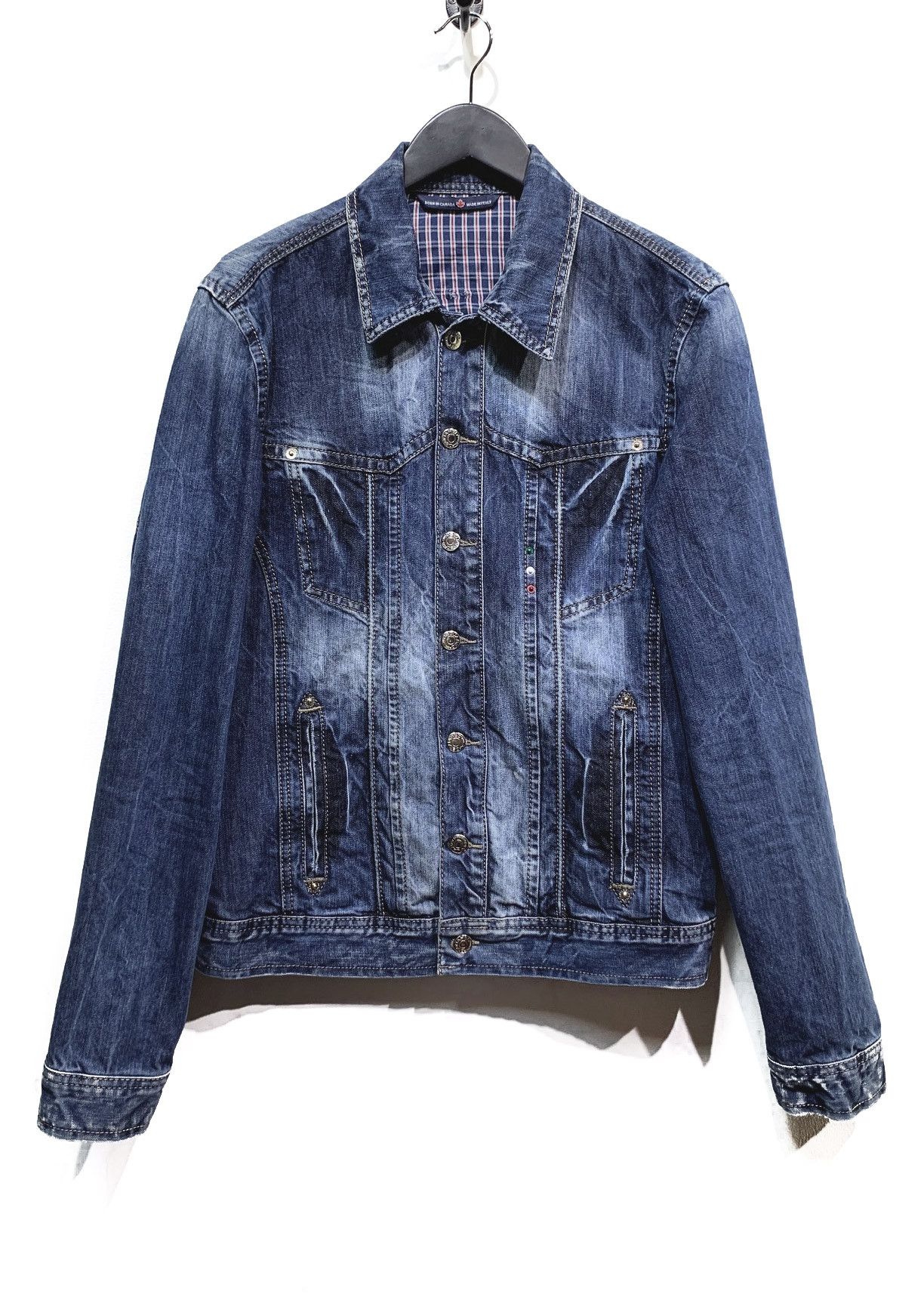 Dsquared2 Dsquared2 Washed Blue Embroidered Button Denim Jacket Size US M / EU 48-50 / 2 - 1 Thumbnail