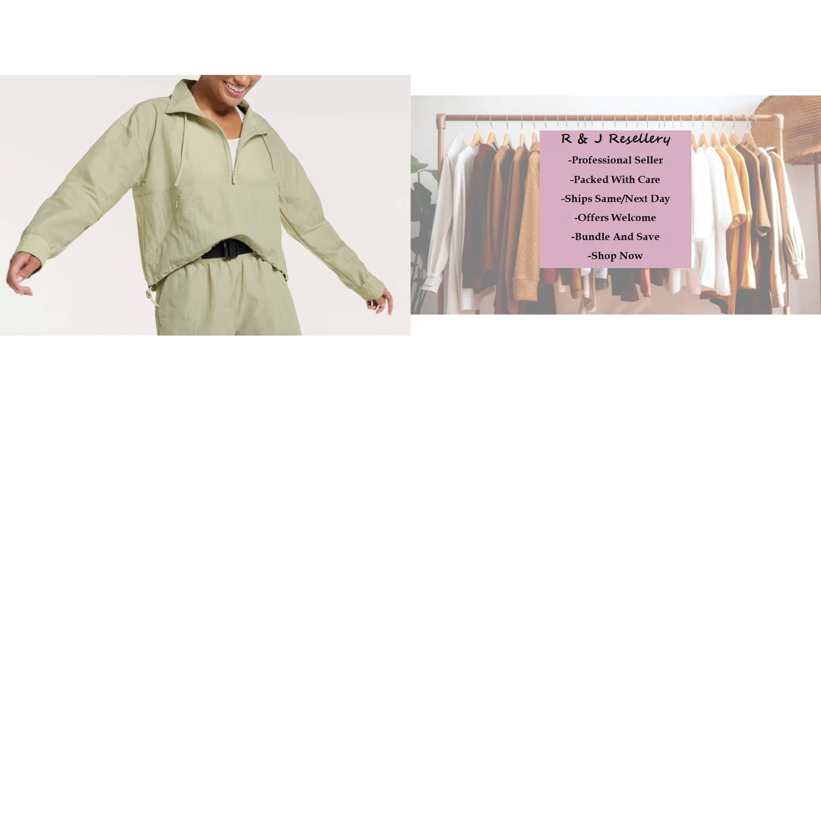 Vintage FLX Women's Mint Crackle Long Sleeve Half Zip Crop Jacket Sz M Shirt Adult Womens Green 1/2 Zip Lightweight Casual Size M / US 6-8 / IT 42-44 - 8 Thumbnail