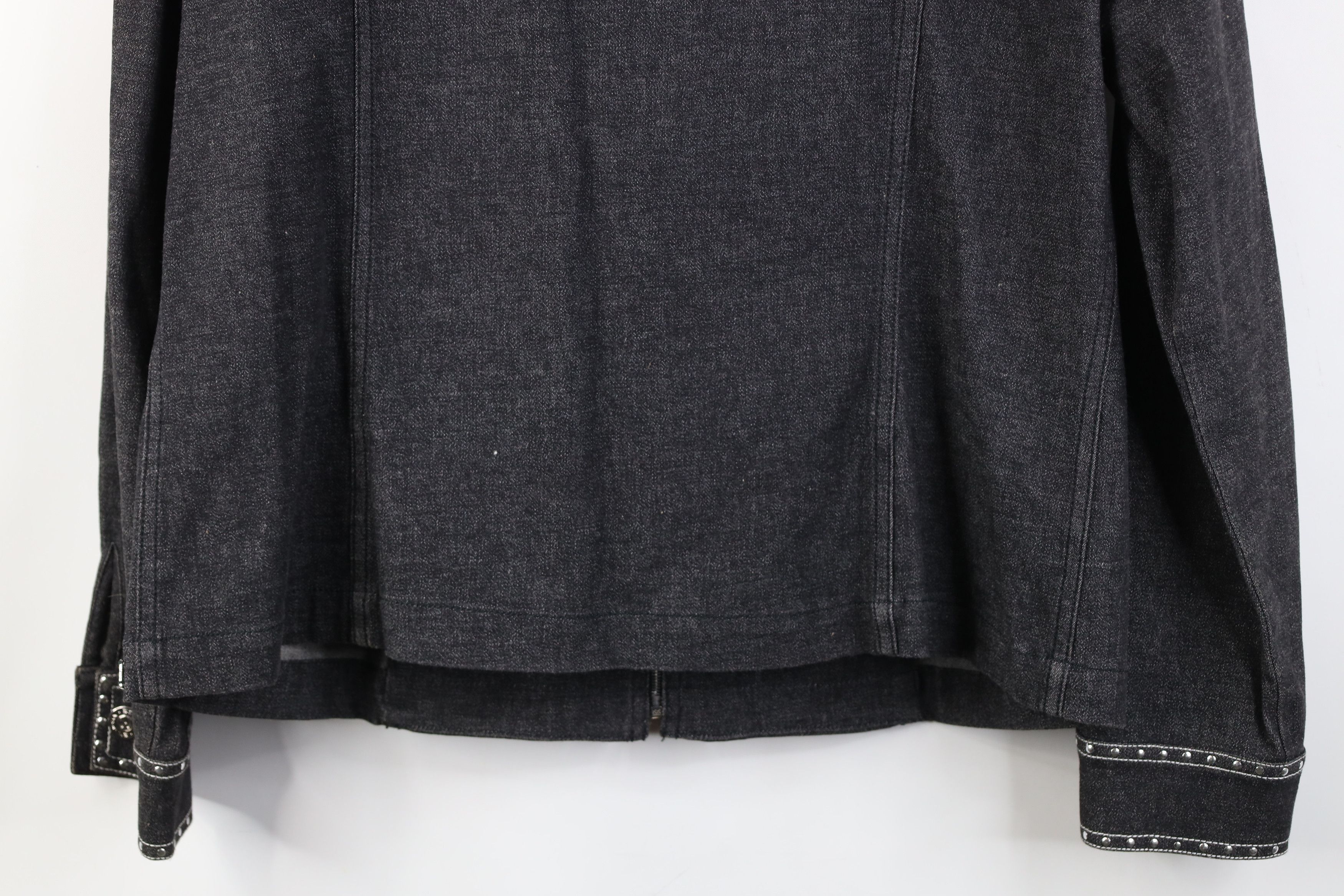 St. John Vintage 90s St John Sport Full Zip Denim Jacket Gray USA Size L / US 10 / IT 46 - 17 Thumbnail