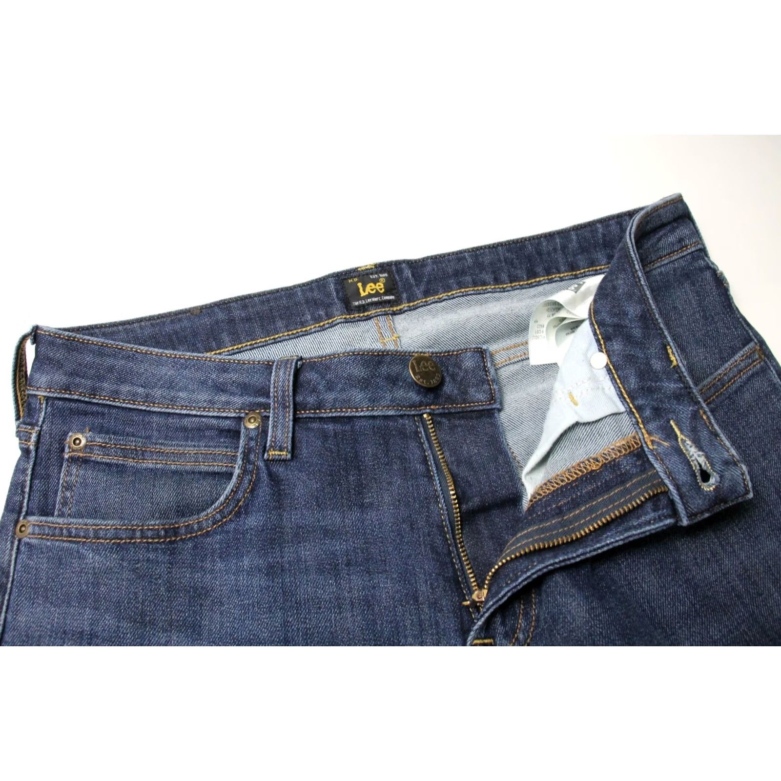 Lee Lee Malone Jeans Men's W31/L32 Slim Fit Blue Faded Whiskers Stretch Zip Fly Size US 31 - 4 Thumbnail