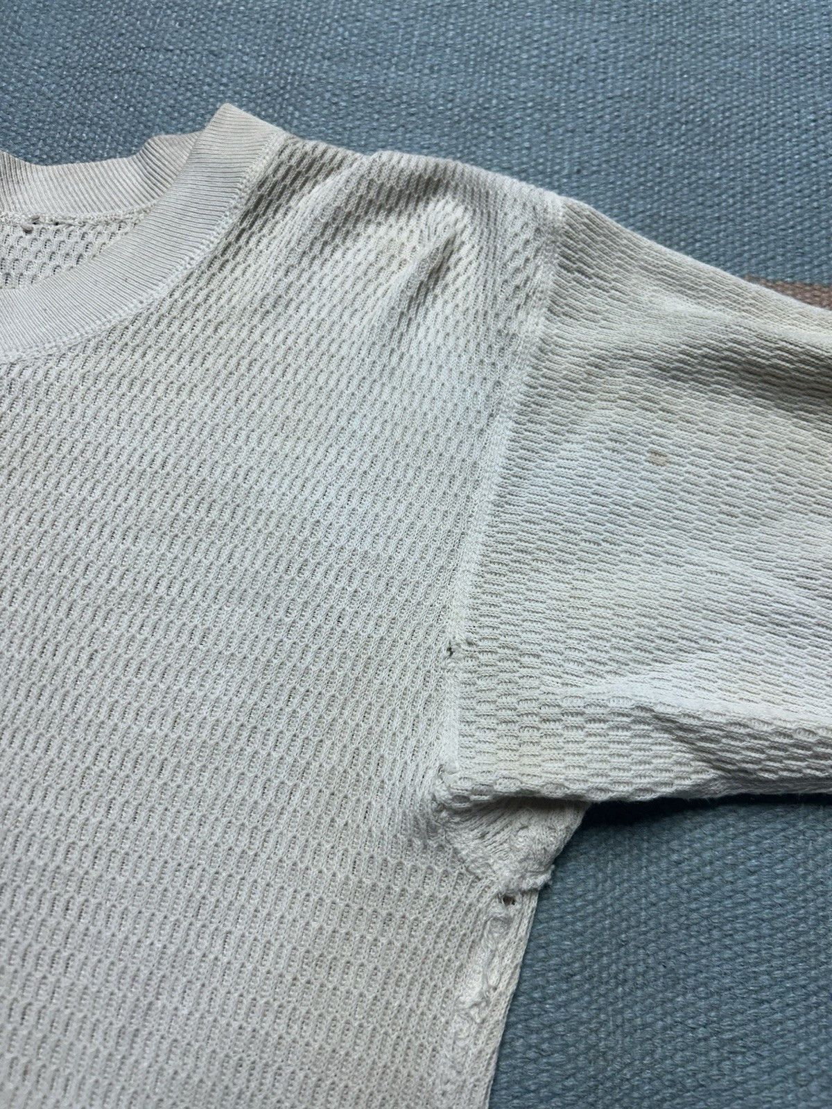 Vintage Vintage 50s waffle knit thermal shirt chopped cotton Medium Size US M / EU 48-50 / 2 - 4 Thumbnail