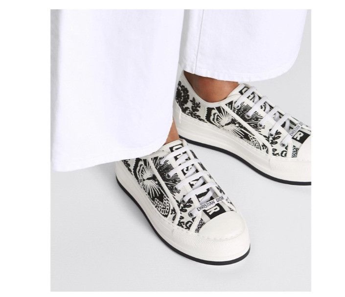 Dior o1w1db11224 Embroidered Cotton Platform Sneakers Size US 6 / IT 36 - 6 Thumbnail
