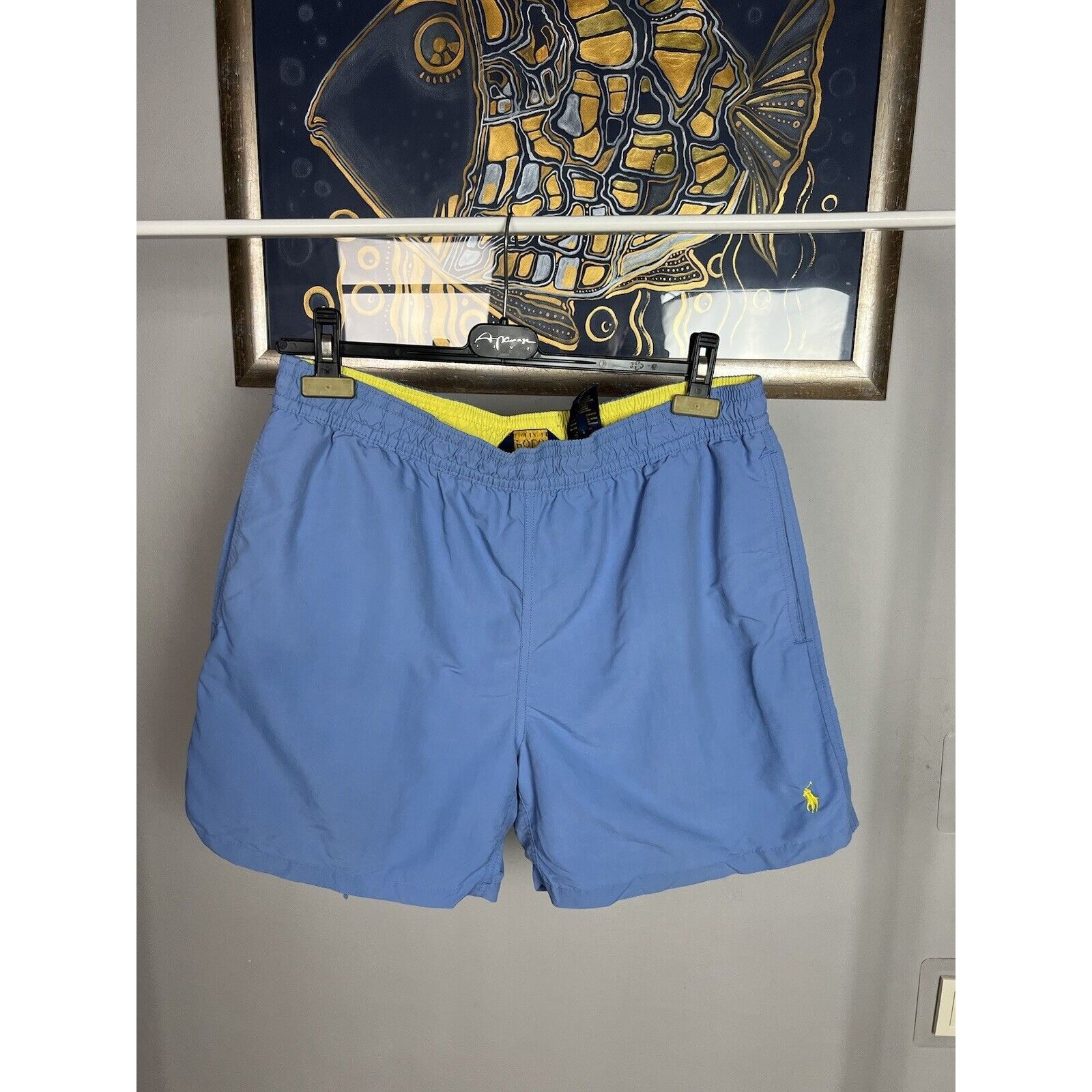 Polo Ralph Lauren Polo Ralph Lauren Men`s Blue Yellow Pool Shorts Size Size US 36 / EU 52 - 2 Thumbnail