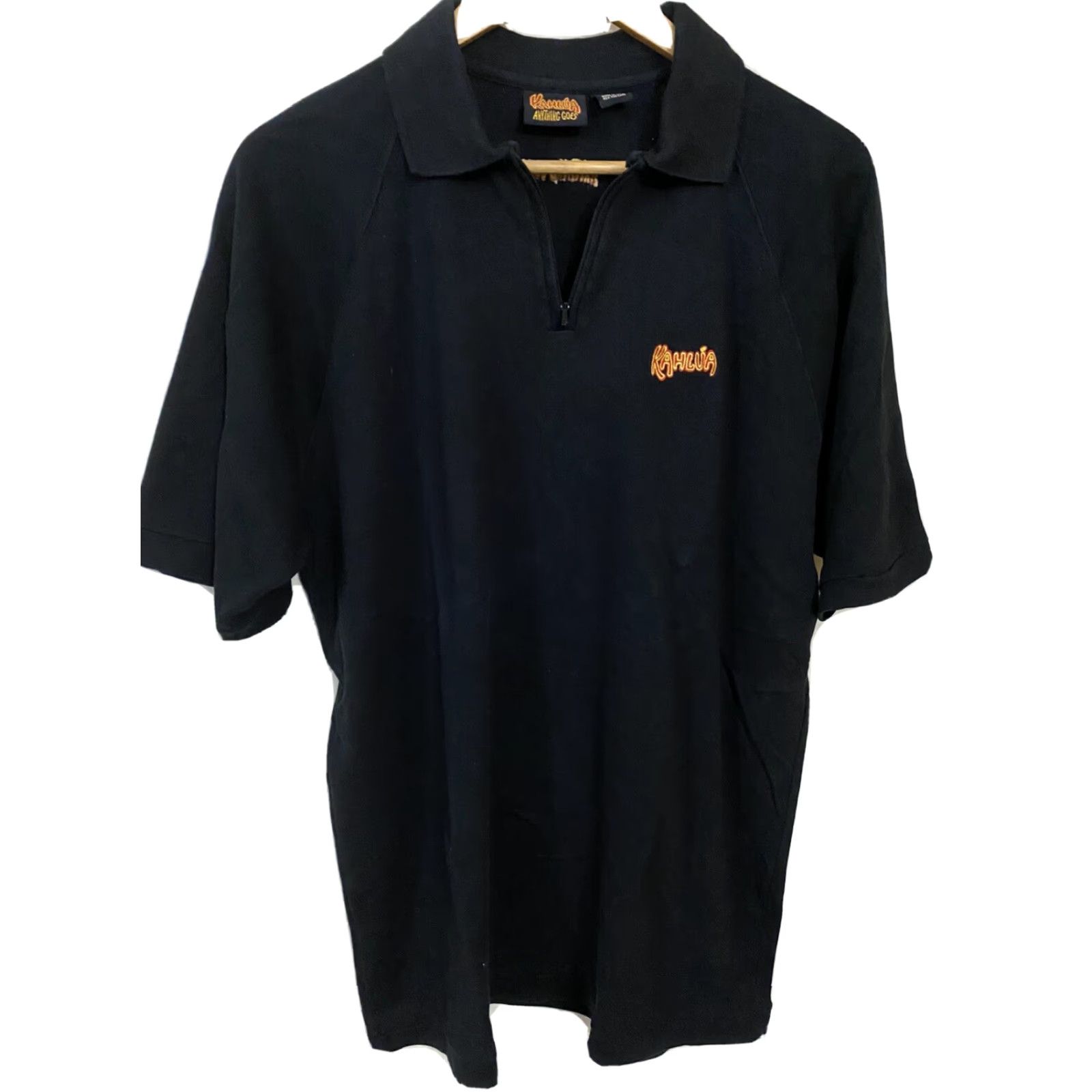 Vintage Kahlua Polo Shirt Black L Mens Large Zip Bar Party Deliscious Size US L / EU 52-54 / 3 - 2 Thumbnail