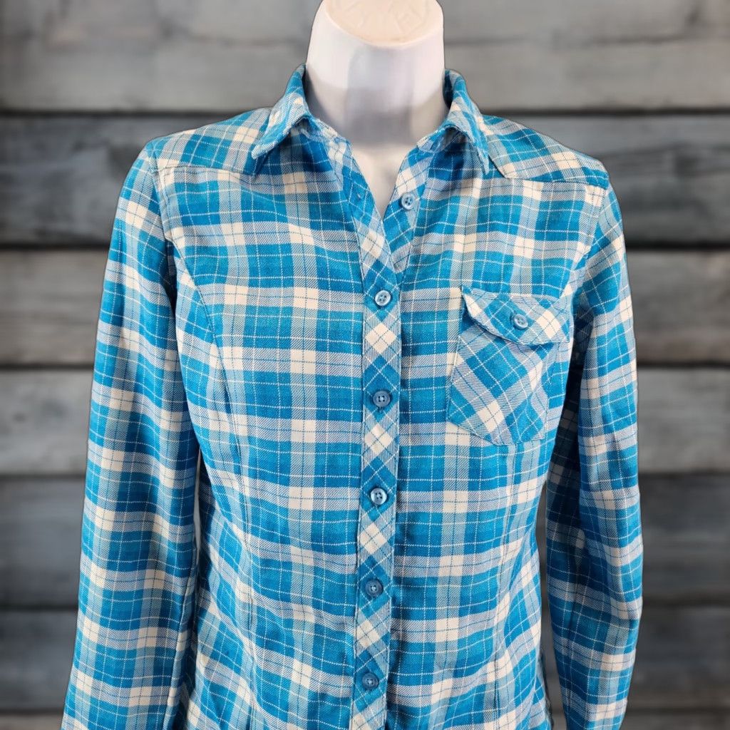 Mammut Mammut Womens Button Up Shirt XS Blue White Plaid Long Sleeve Shirt Womens XS Blue White Plaid Long Sleeve Size XS / US 0-2 / IT 36-38 - 1 Thumbnail