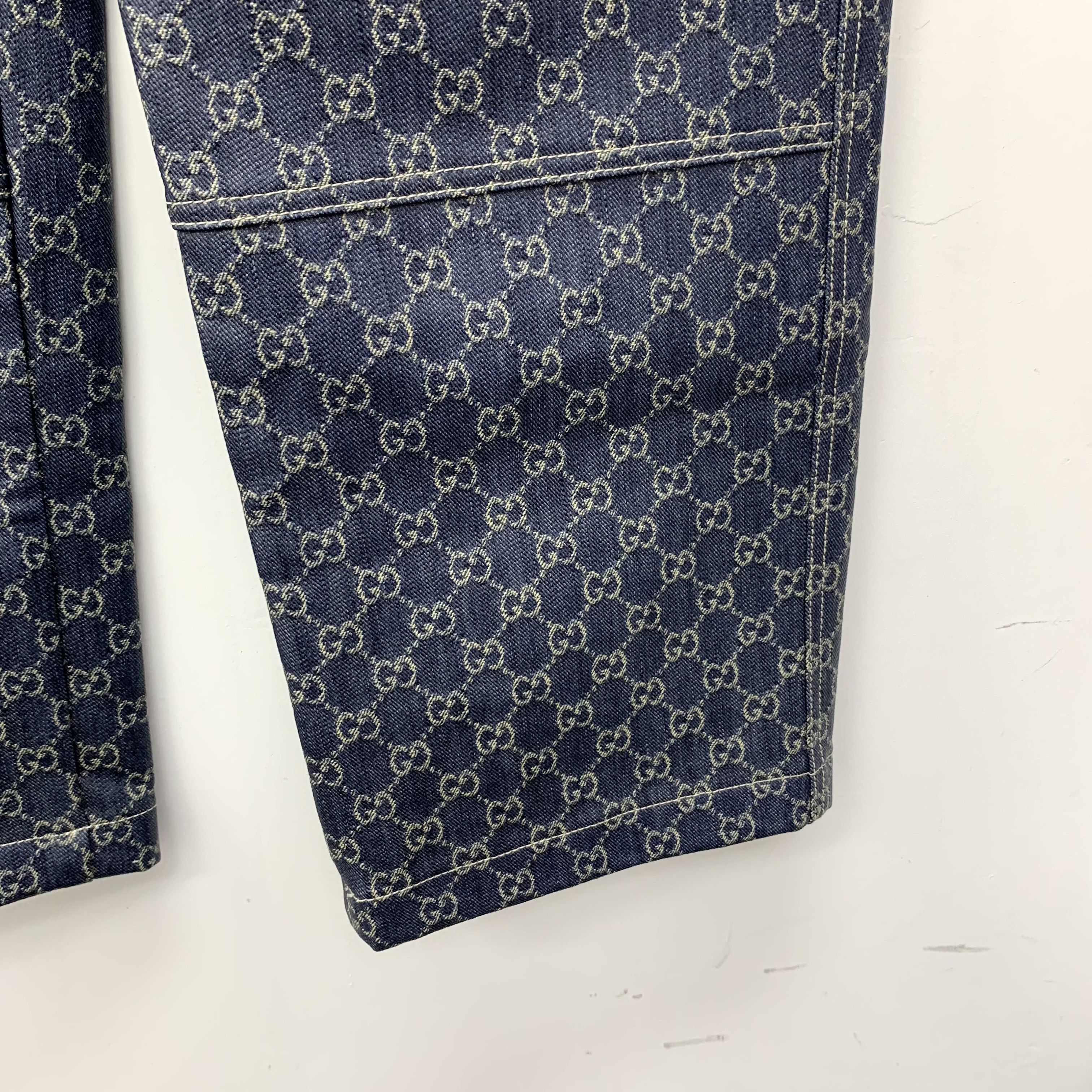 Gucci Gucci Cotton Cargo Jeans Logo Jacquard Navy (XS) Size US 28 / EU 44 - 5 Thumbnail