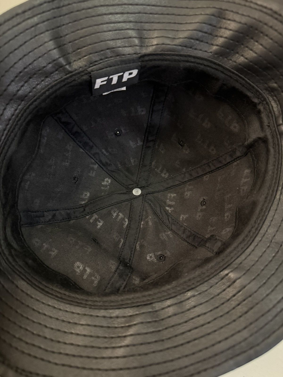 Fuck The Population FTP Black Leather Hat Size ONE SIZE - 2 Thumbnail