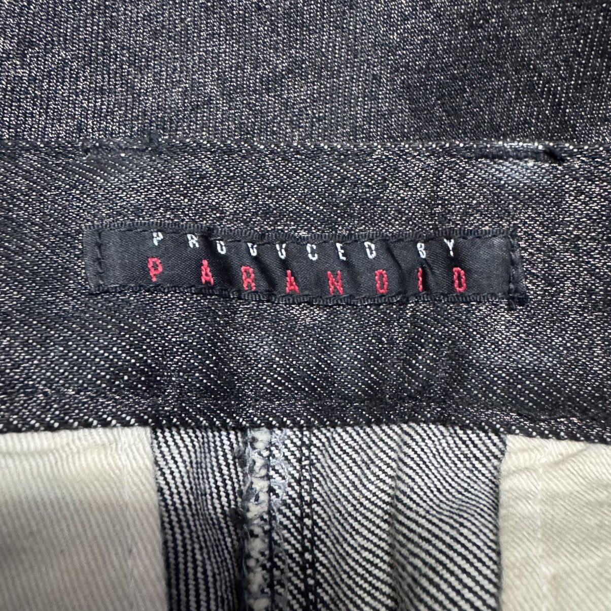 Japanese Brand PARANOID Black Waxed Shining Denim Flare Jeans Size US 28 / EU 44 - 19 Thumbnail