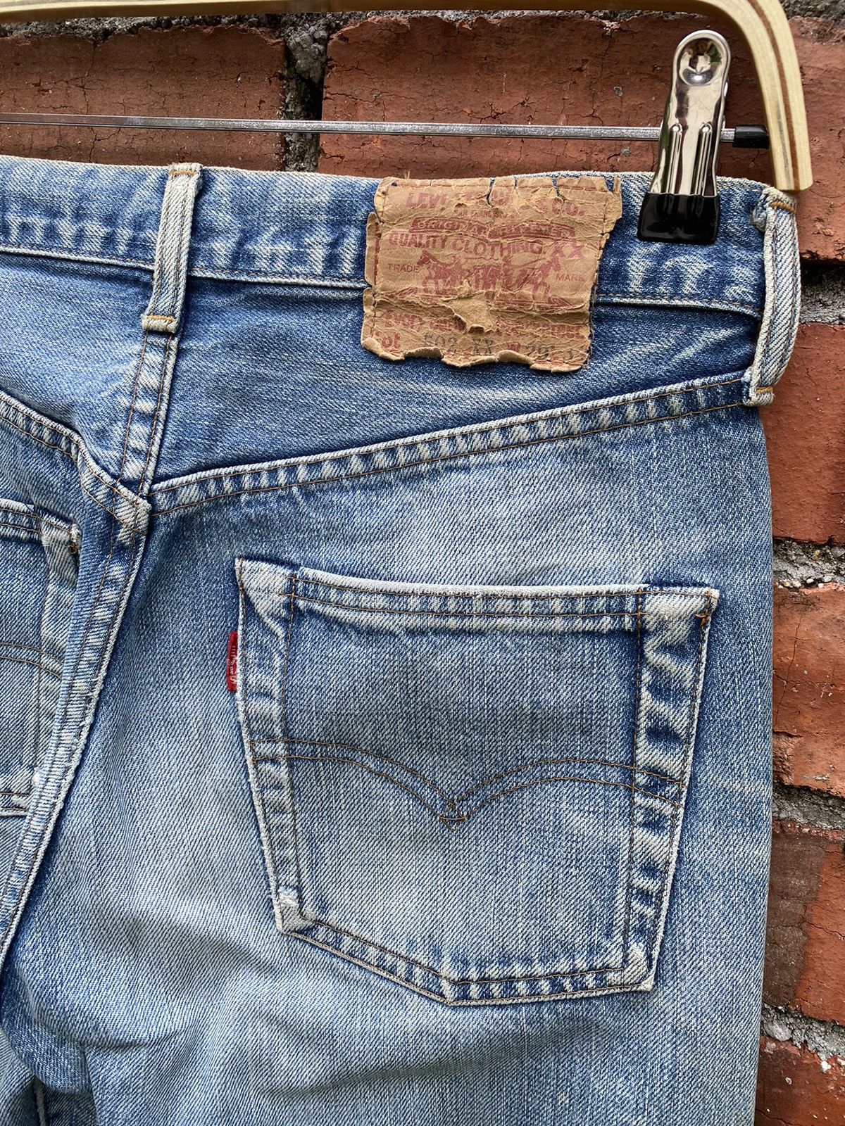 Levi's × Levi's Vintage Clothing × Vintage size 29x30 vintage levi's 502xx redline big E distressed Size US 29 - 3 Thumbnail