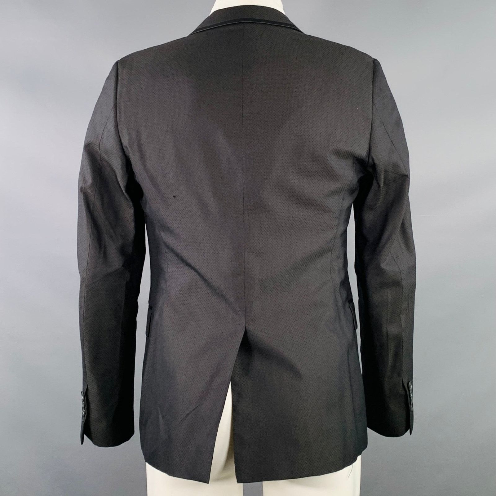 John Richmond Size 38 Black Nailhead Wool Blend Notch Lapel Sport Coat Size 38R - 5 Thumbnail
