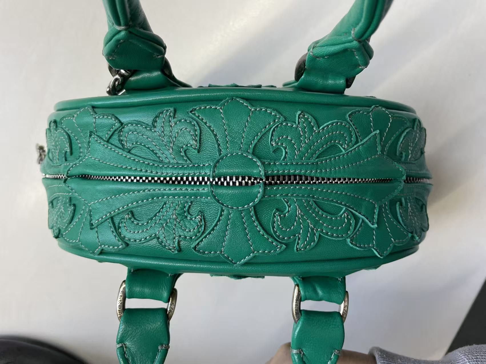 Chrome Hearts Chrome Hearts Leather Cross Patch Green Mini Gym Bag Size ONE SIZE - 6 Thumbnail