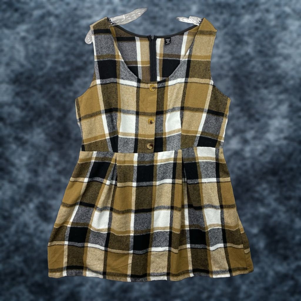 Shein SHEIN Curve Shirt Dress 2XL Black Brown Plaid Retro Mod Style Flannel Soft Size XL / US 12-14 / IT 48-50 - 1 Thumbnail