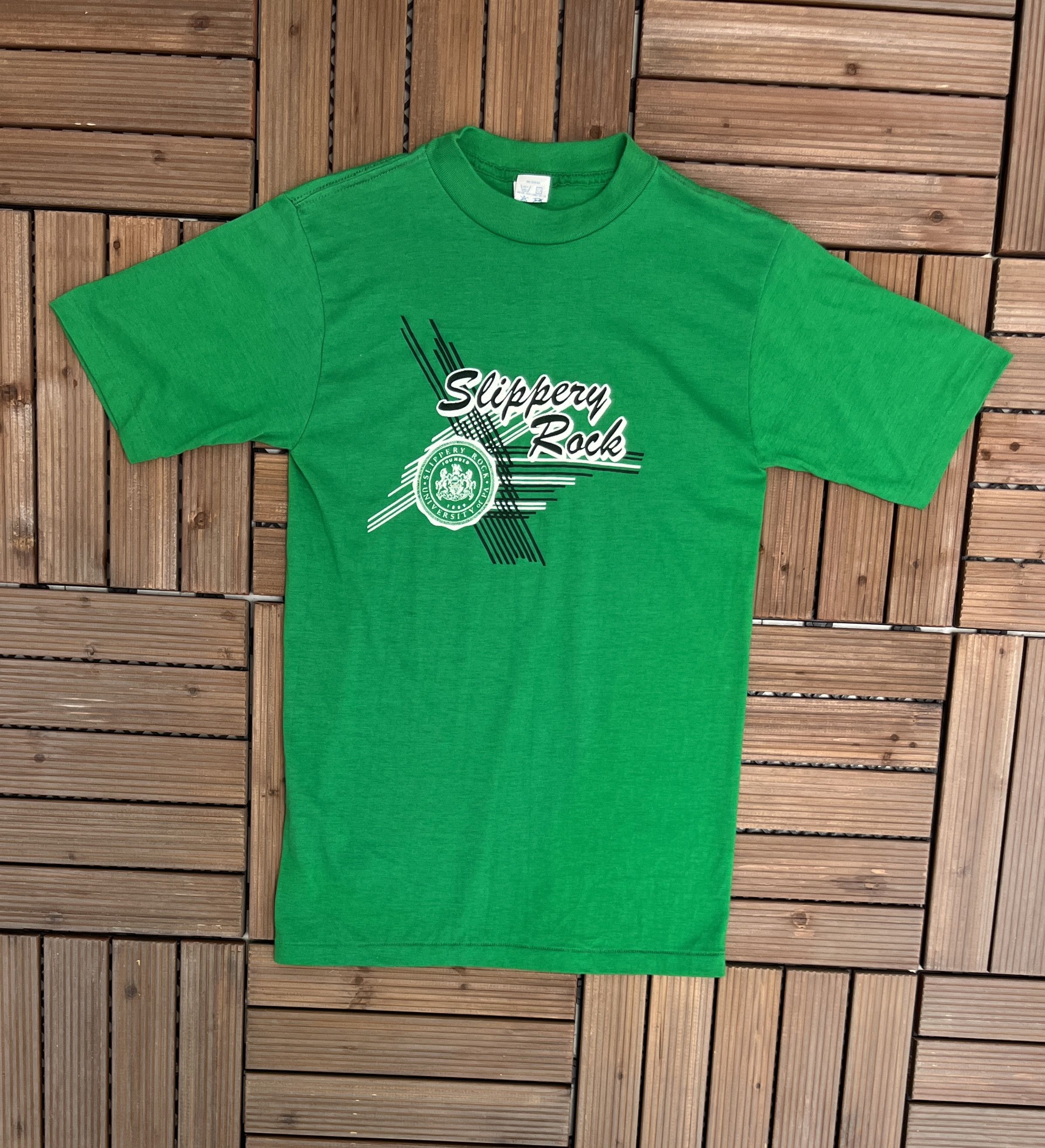 Vintage Slippery Rock University Vintage Green T-Shirt Tee Size US M / EU 48-50 / 2 - 1 Thumbnail