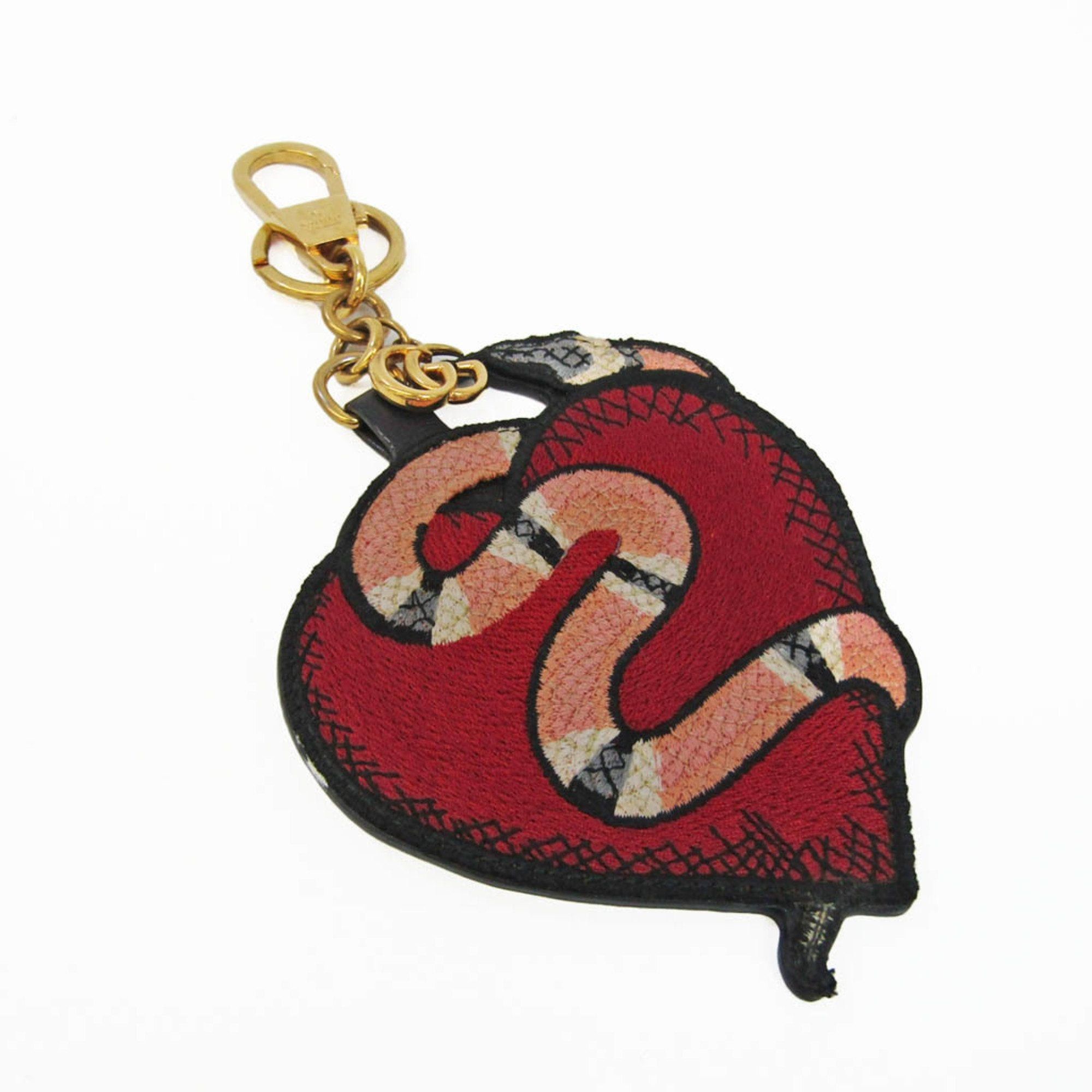 image of Gucci Heart & Snake 453184 Keyring [Beige,black,red Color], Women's