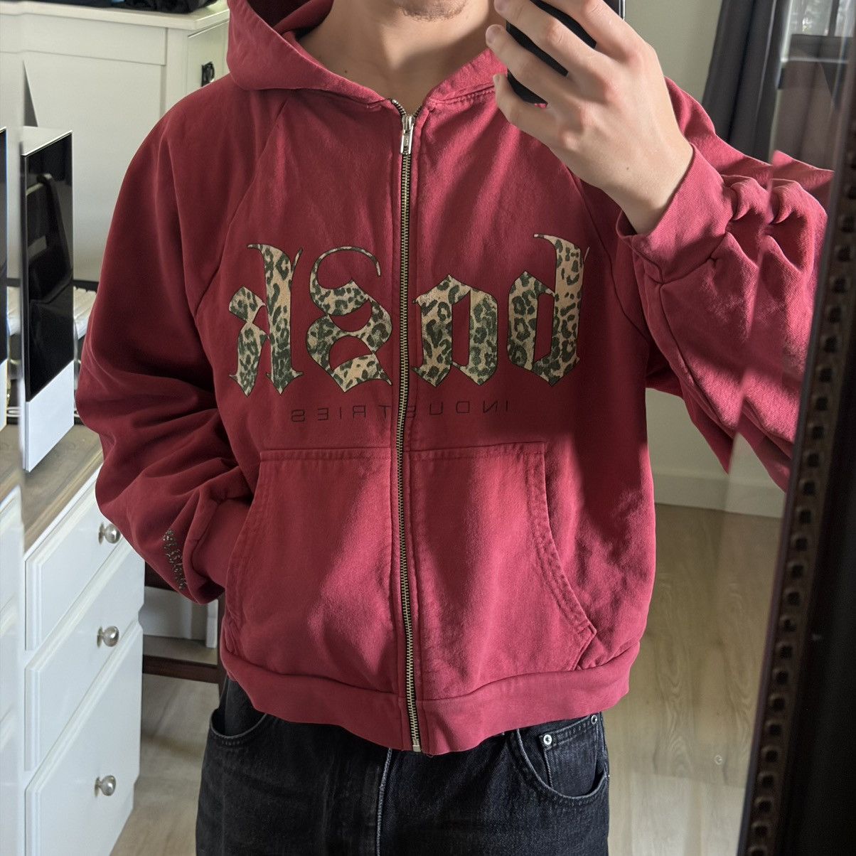 basketcase gallery Basketcase Gallery Red Leopard Print Hoodie Size US M / EU 48-50 / 2 - 9 Thumbnail