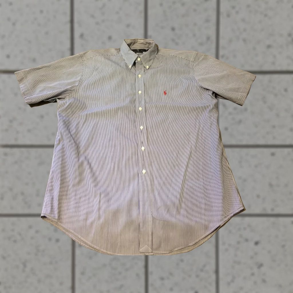 Polo Ralph Lauren Polo Ralph Lauren Mens Shirt Large Blue Button Cotton Short Sleeve Size 42R - 1 Thumbnail