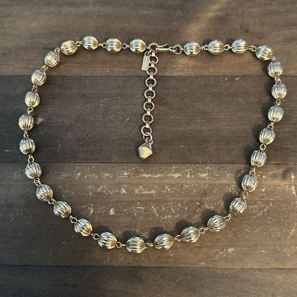 Monet Vintage Monet gold tone ribbed ball bead choker necklace Size ONE SIZE - 2 Thumbnail