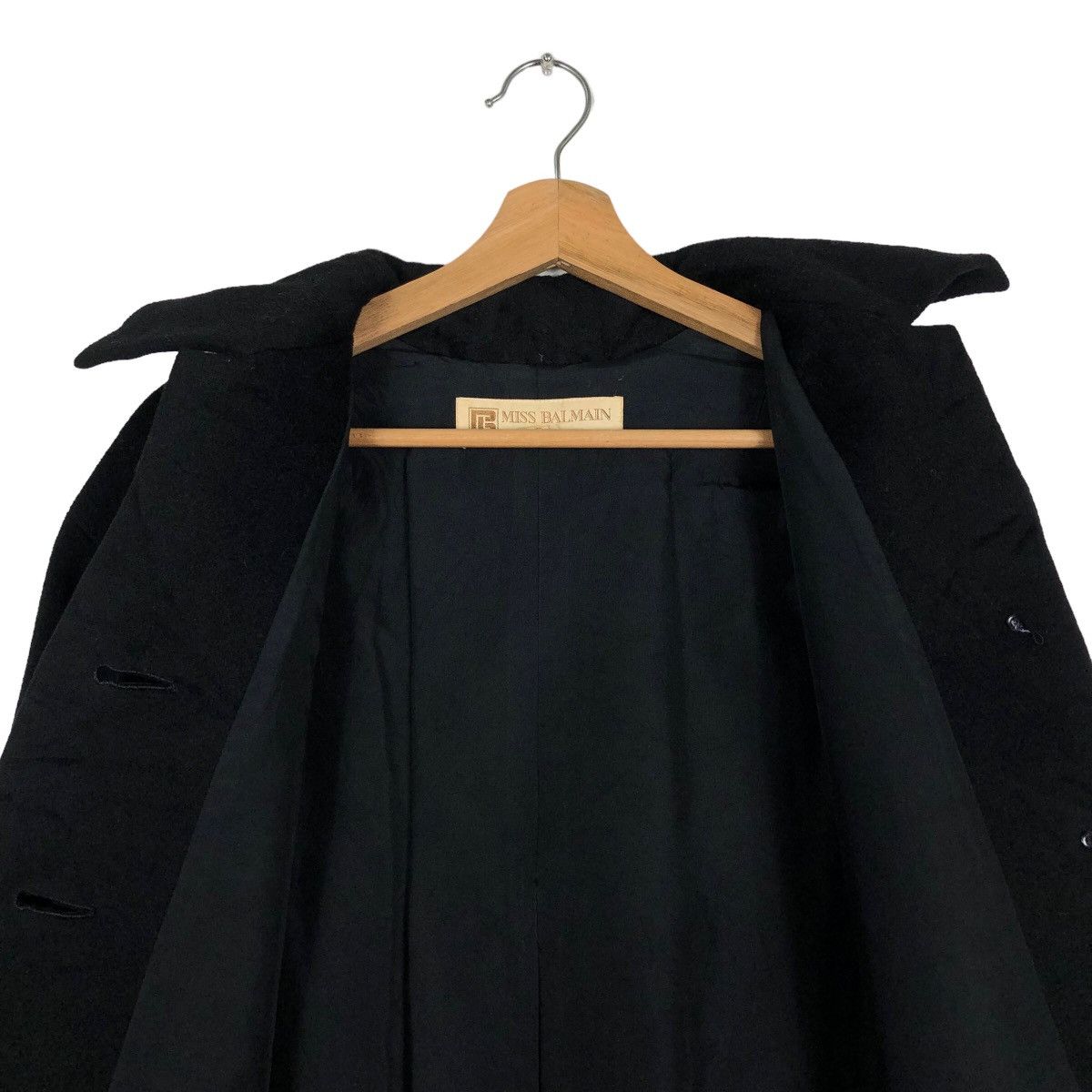 Balmain 🔥Rich Black - Fly Coats Wool Herringbone Miss Balmain Paris Size M / US 6-8 / IT 42-44 - 11 Thumbnail