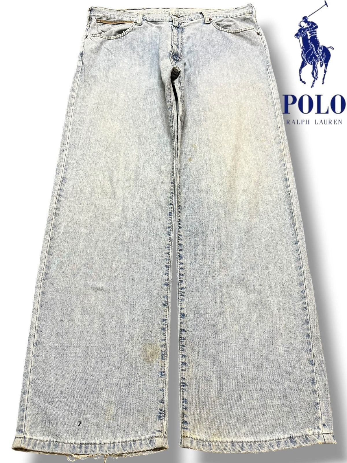 Polo Ralph Lauren Vintage Polo Ralph Lauren Baggy Faded Denim Size US 38 / EU 54 - 1 Thumbnail