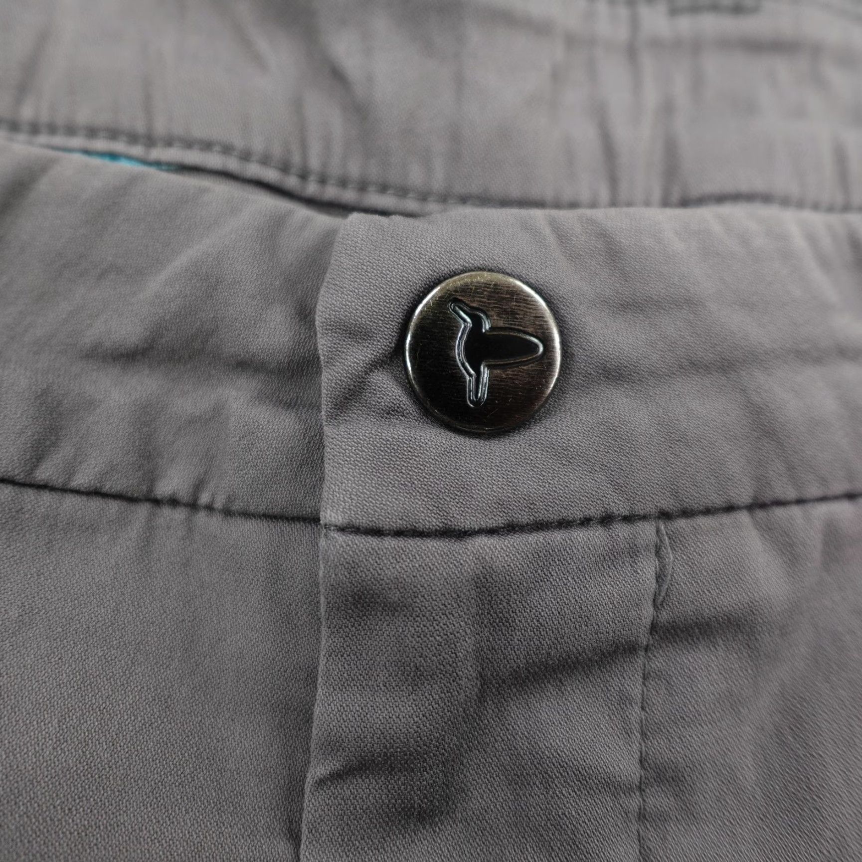 Vintage Birddogs Pants Mens 32 Gray Chino Straight Leg Casual Regular 32 Inseam 29 in Flat Front Golf Flex Pockets Logo Size US 32 / EU 48 - 4 Thumbnail