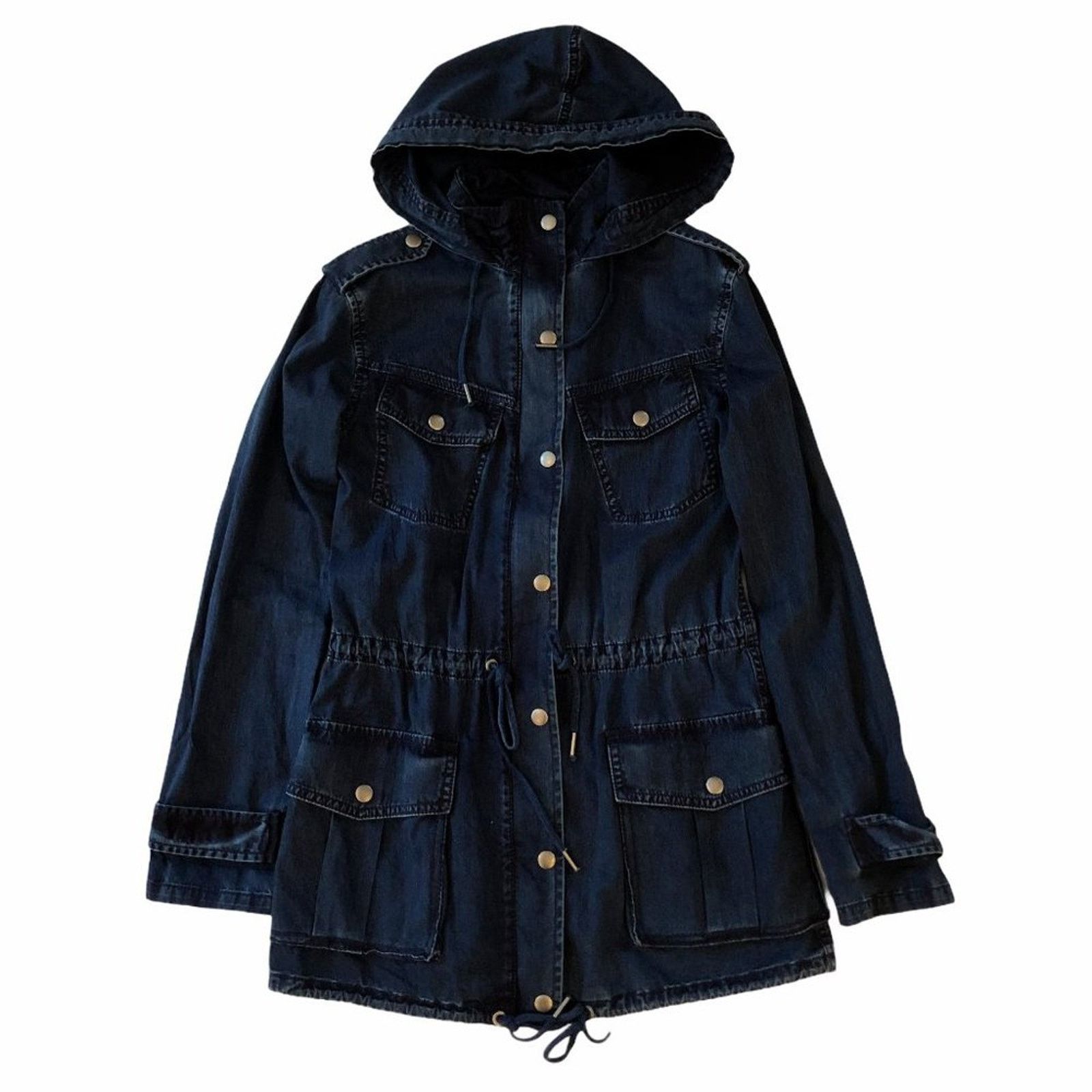 Aritzia Aritzia Talula Denim Safari Jacket with Hood XXXS | Grailed
