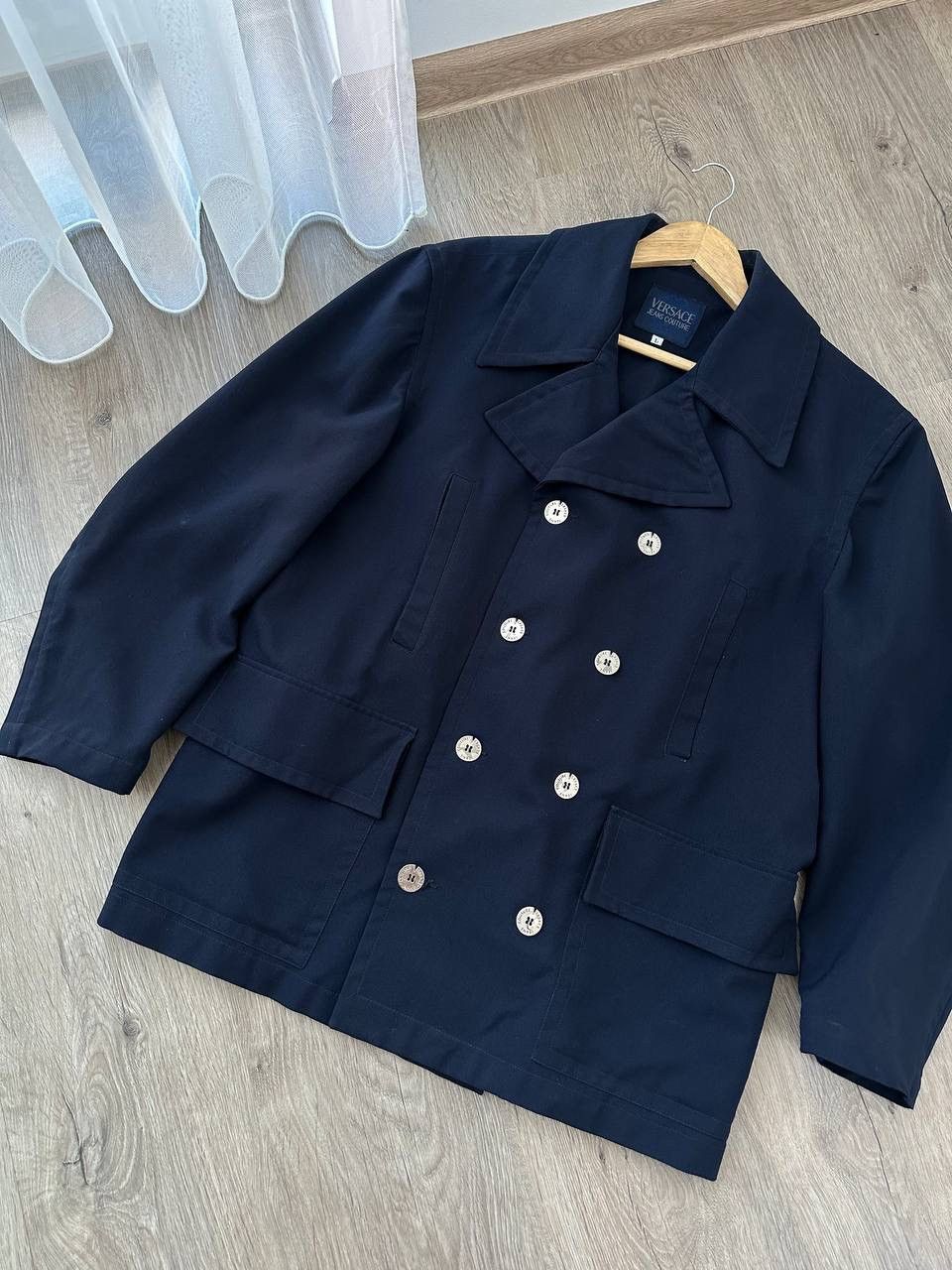 Versace Jeans Couture × Vintage Vintage Versace Jeans Couture Coats Boton Blue Jacket Size L / US 10 / IT 46 - 9 Thumbnail