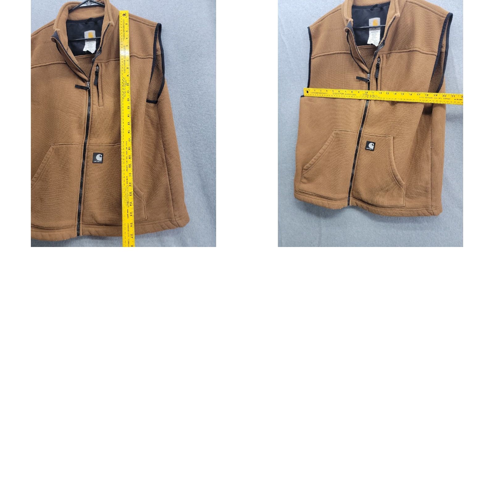 Carhartt Carhartt Vest Mens Large Brown Textured Fleece Zip Map Pocket V28 Size US L / EU 52-54 / 3 - 9 Thumbnail