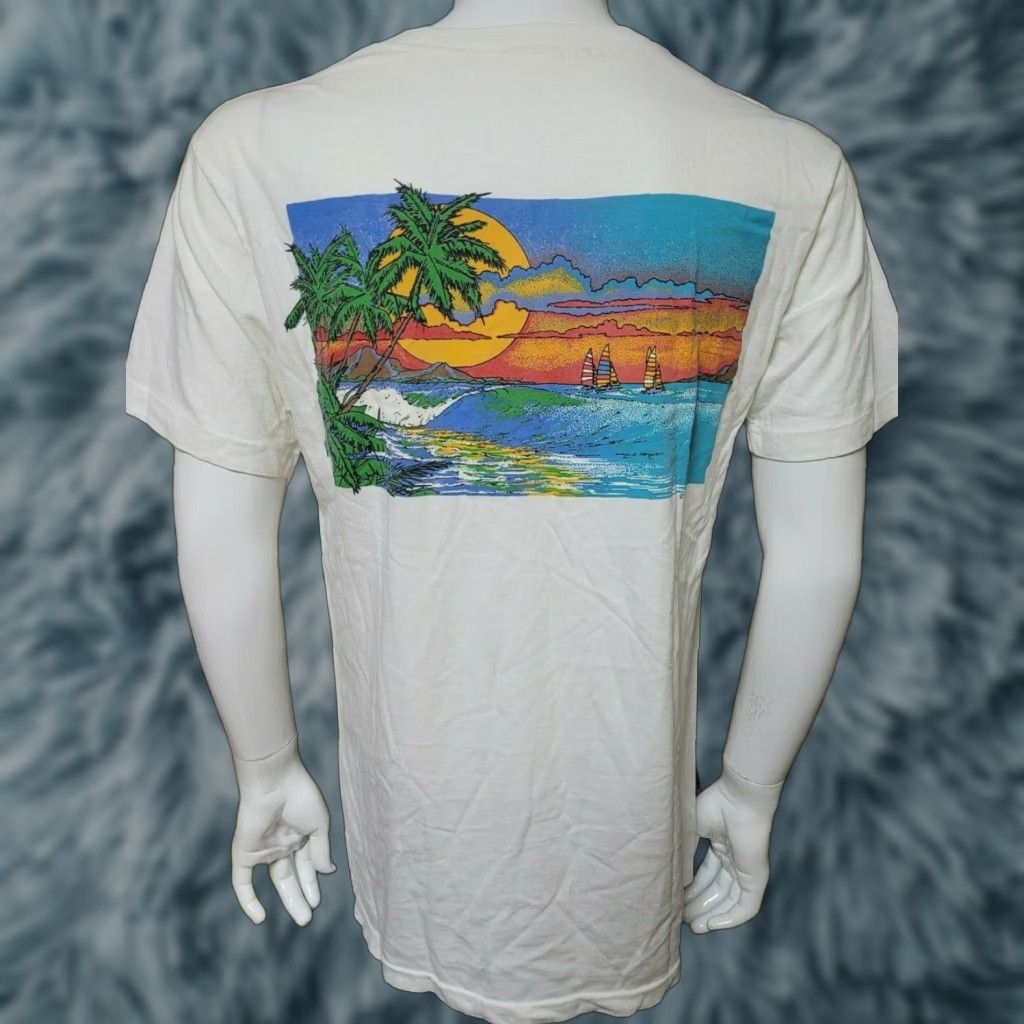 Vintage VTG 80s Latigo Bay Pocket T Shirt Medium White Mens 80s Beach Wind Surfing Scene OG Size US M / EU 48-50 / 2 - 1 Thumbnail