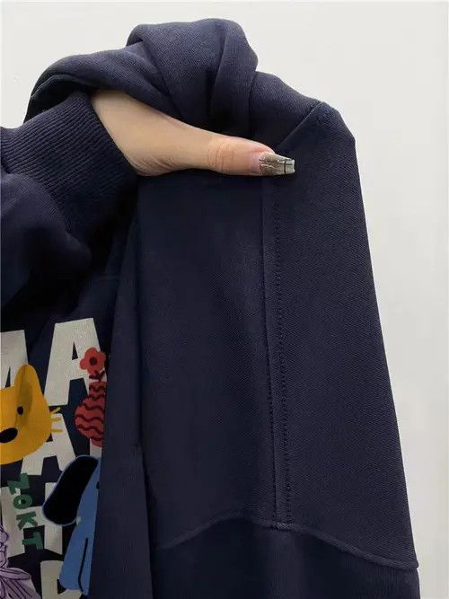 VIBE Hip Hop Cartoon Letter Print Casual Hooded Sweatshirt Size US L / EU 52-54 / 3 - 8 Thumbnail