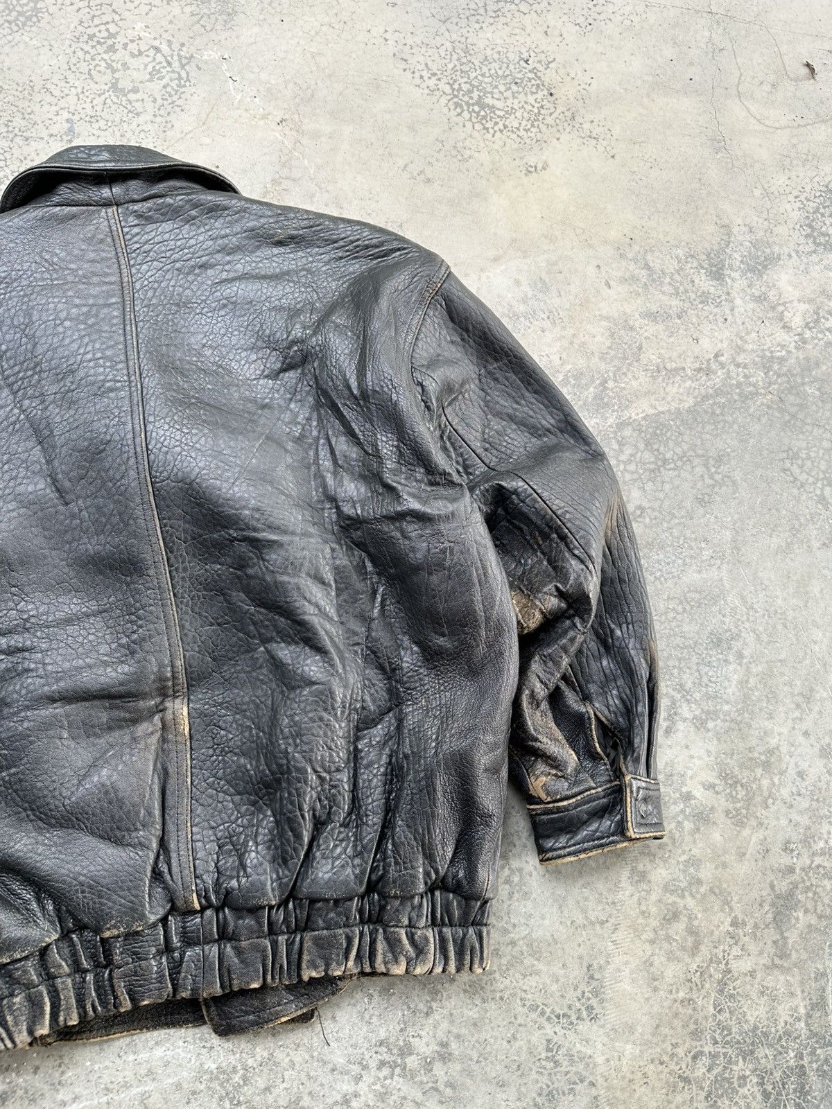 Vintage Vintage V_Luck Double Collar Sheepskin Leather Bomber Jacket Size US L / EU 52-54 / 3 - 11 Thumbnail
