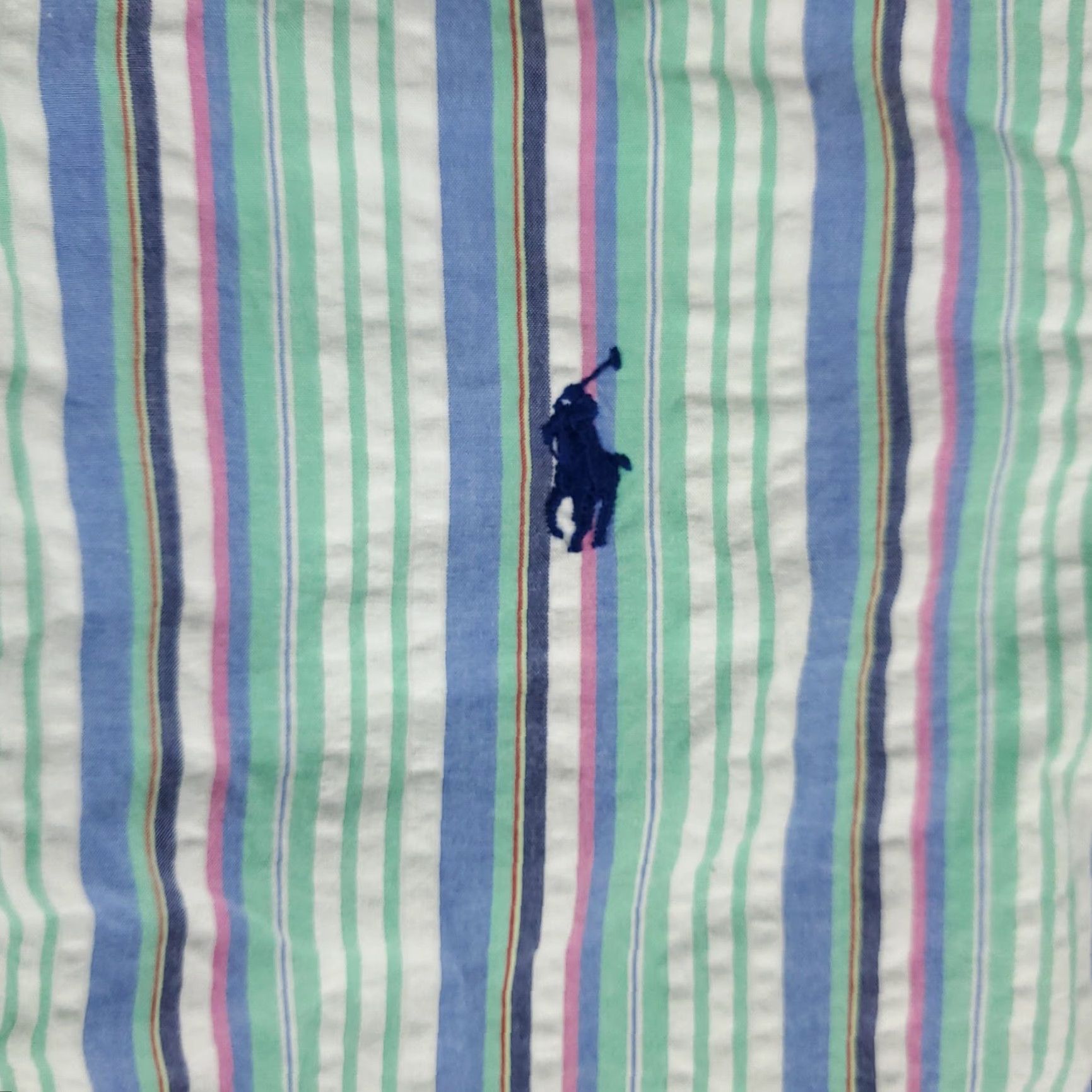 Ralph Lauren Ralph Lauren Mens Shirt XS Blue Striped Seersucker Short Sleeve Button-Up Casual Classic Size US XS / EU 42 / 0 - 2 Thumbnail