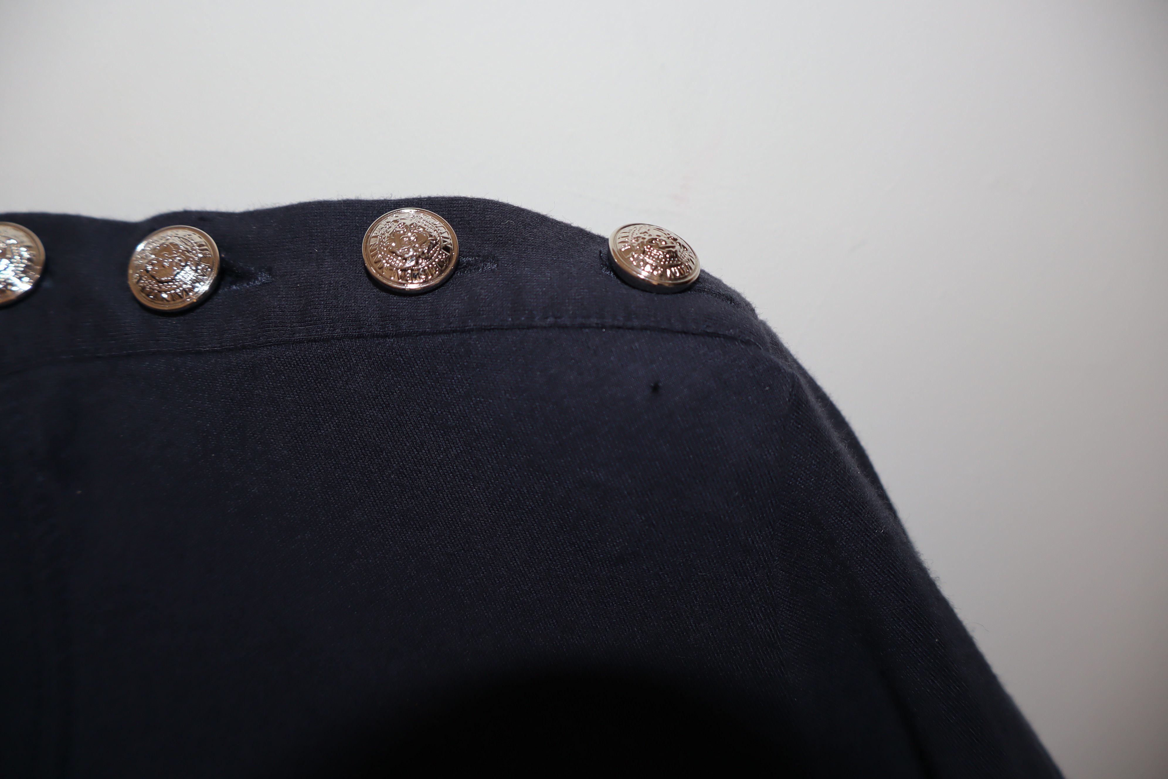Balmain Navy striped logo t-shirt Size US M / EU 48-50 / 2 - 5 Thumbnail