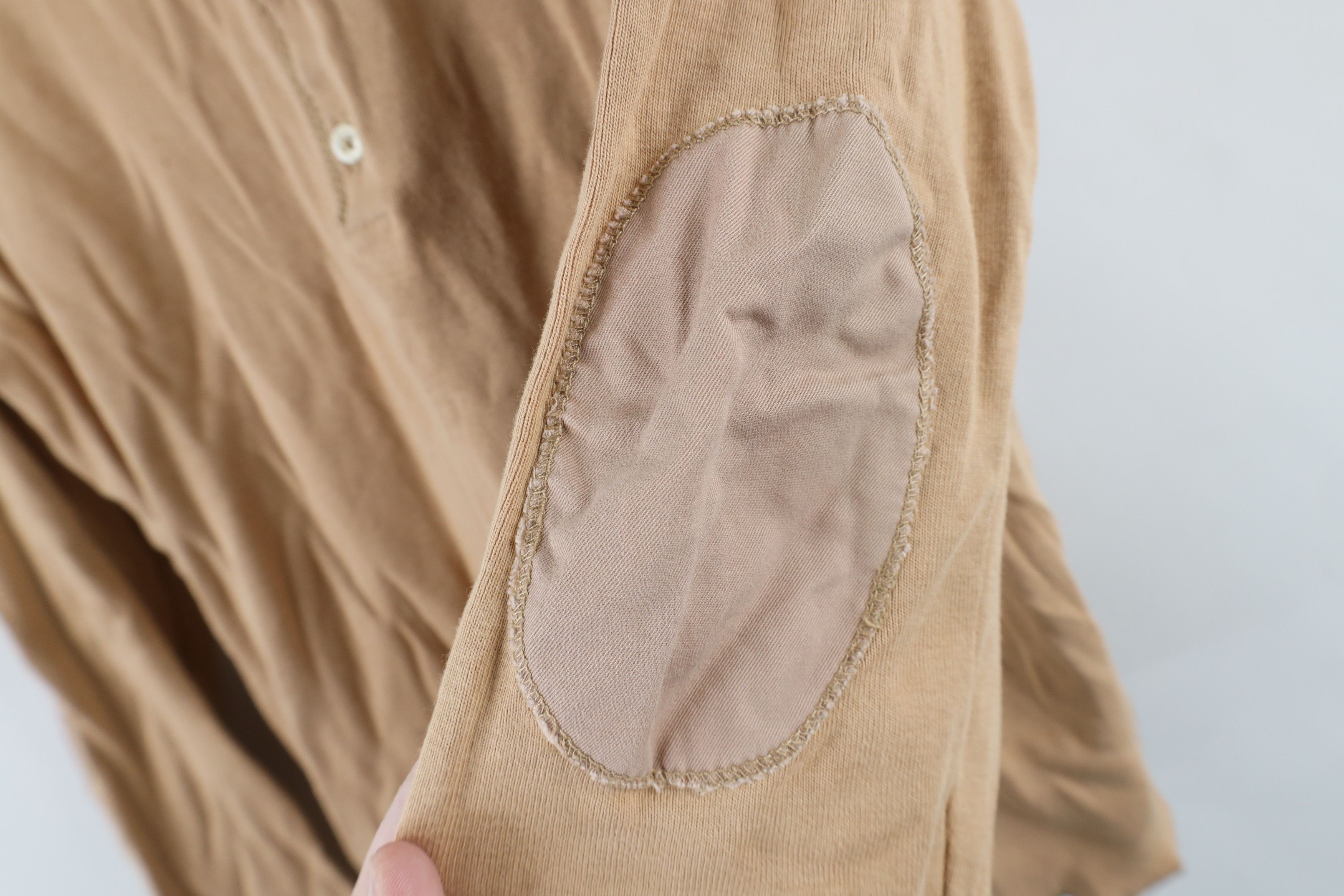 Ralph Lauren × Vintage Vintage 90s Ralph Lauren Knit Henley T-Shirt Beige USA Size L / US 10 / IT 46 - 7 Thumbnail