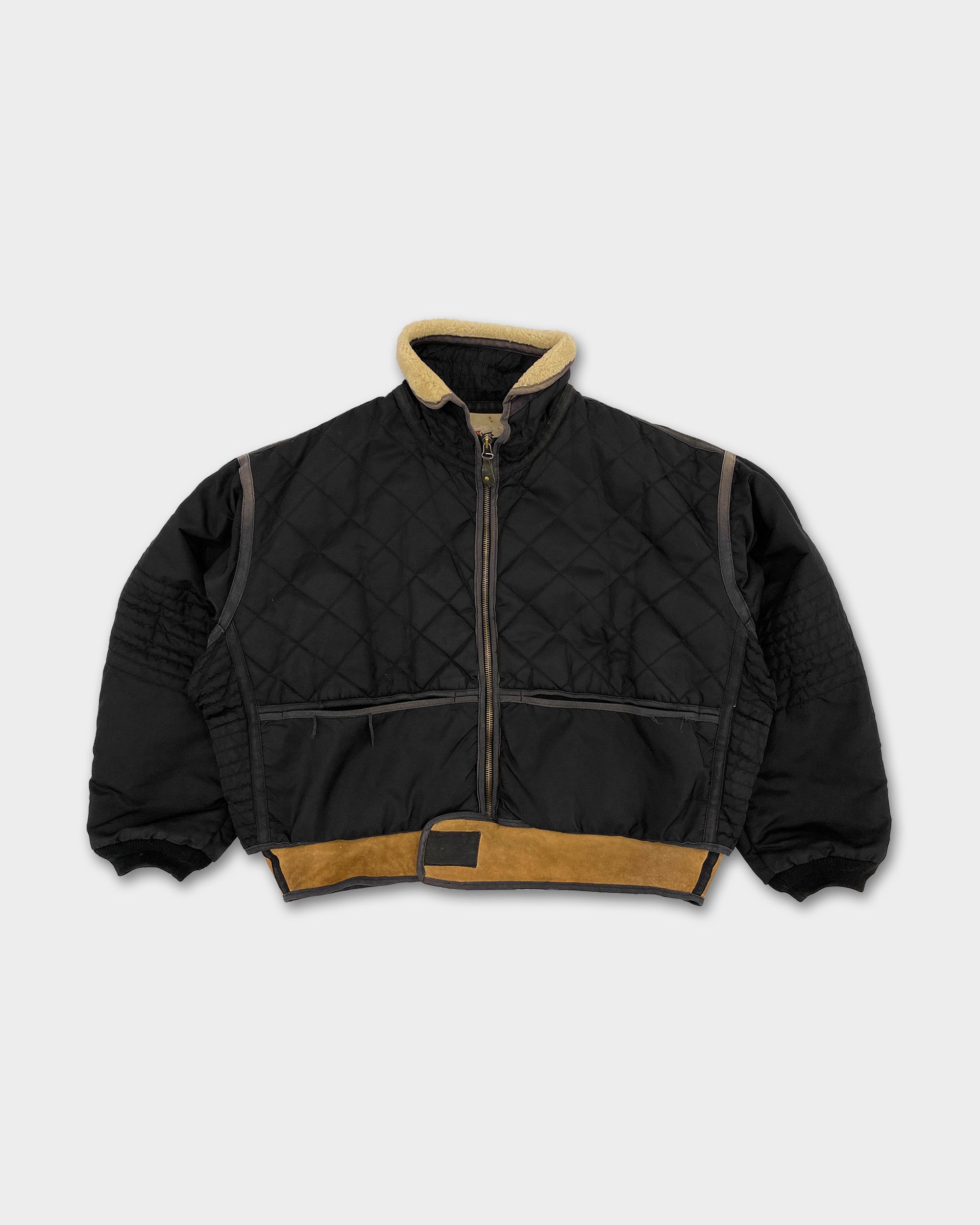 Chevignon 1980s Cosmos Nylon Leather Obersized Flight Jacket Size US XXL / EU 58 / 5 - 2 Thumbnail