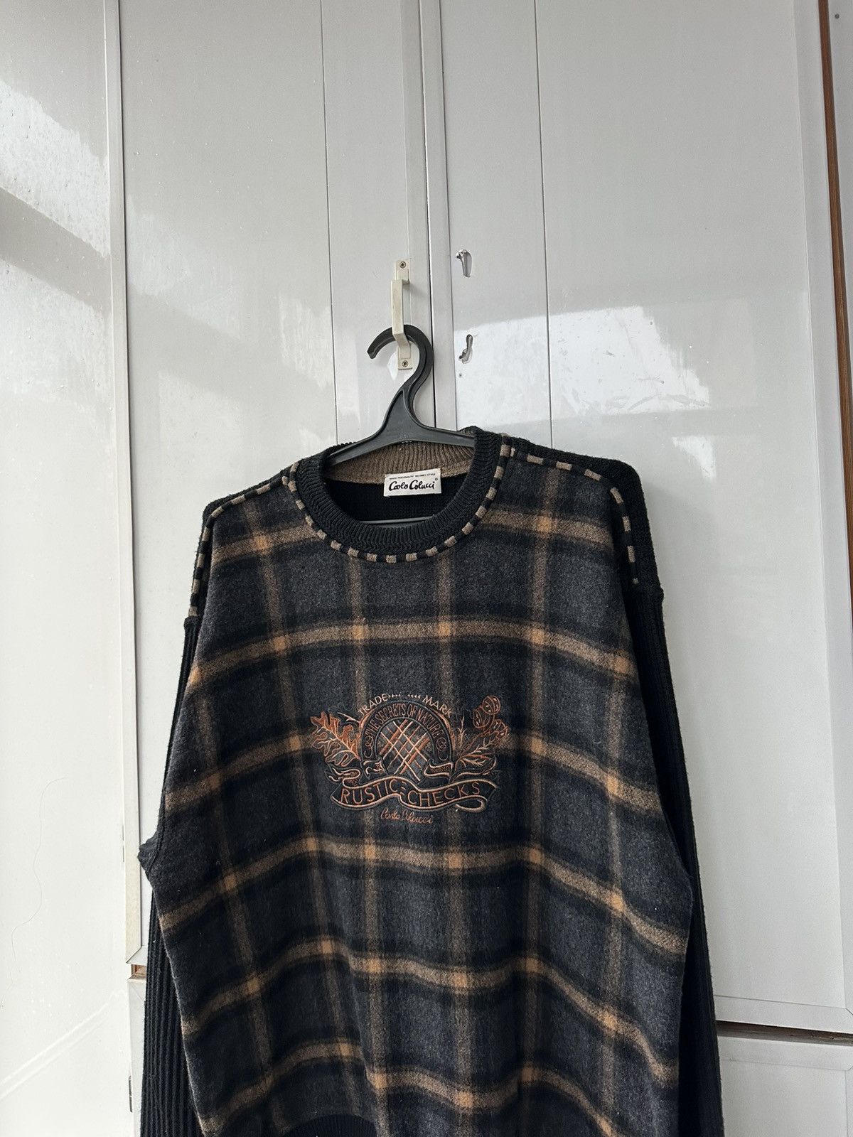 Carlo Colucci Vintage Carlo Colucci Knit Sweater Patchwork Brown Size US L / EU 52-54 / 3 - 6 Thumbnail