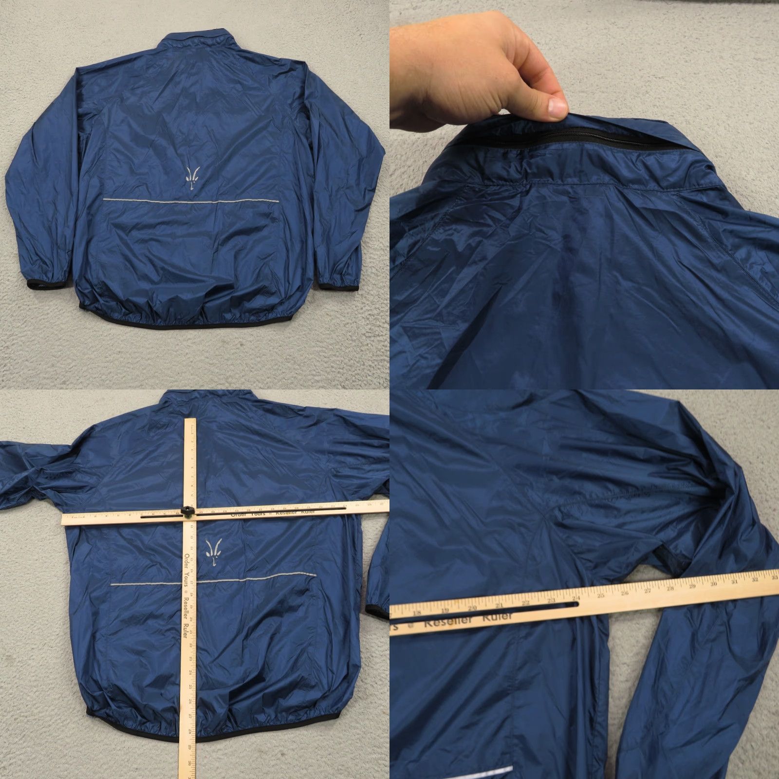 Vintage Ibex Jacket Men XL Blue Nylon Softshell Packable Removable Hood Rain Coat Trail Weathergear Zipper Pockets Size US XL / EU 56 / 4 - 8 Thumbnail