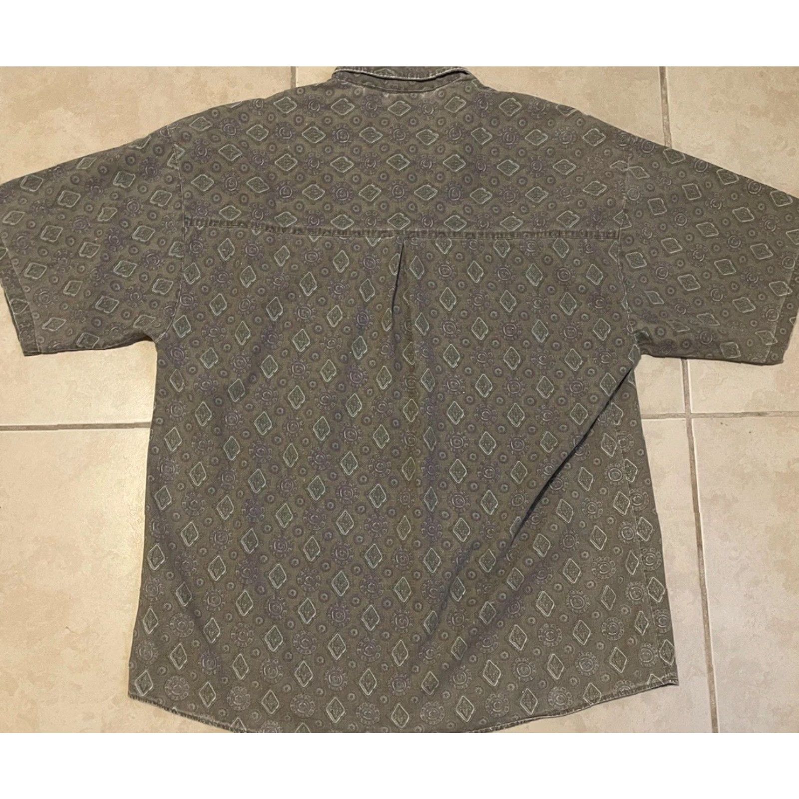 Vintage Vtg 90s Paisley Button Up Shirt L Men Green Grunge Vaporwave Surf Skate Abstract Art AOP Size US L / EU 52-54 / 3 - 2 Thumbnail