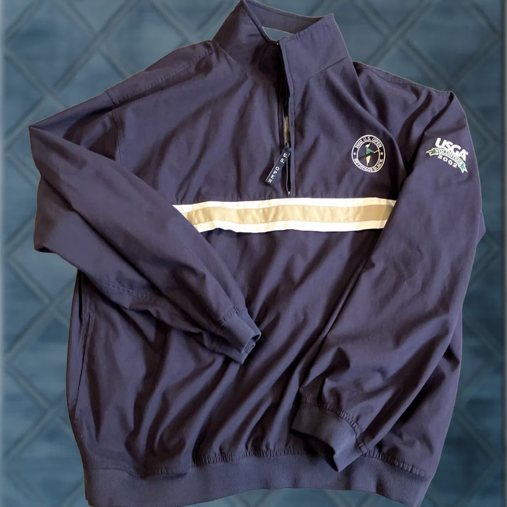 Vintage VINTAGE Ashworth Windbreaker Jacket Zip Women L Black 2002 US Open Bethpage Black Quarter Zip Packable Womens Large Size L / US 10 / IT 46 - 1 Thumbnail