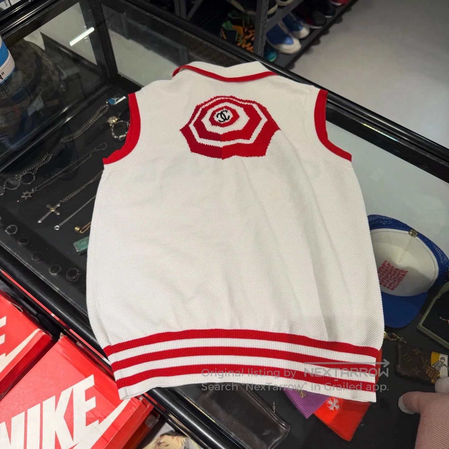 Chanel Chanel Beach Collection Red White Knit Polo. Size XS / US 0-2 / IT 36-38 - 8 Thumbnail