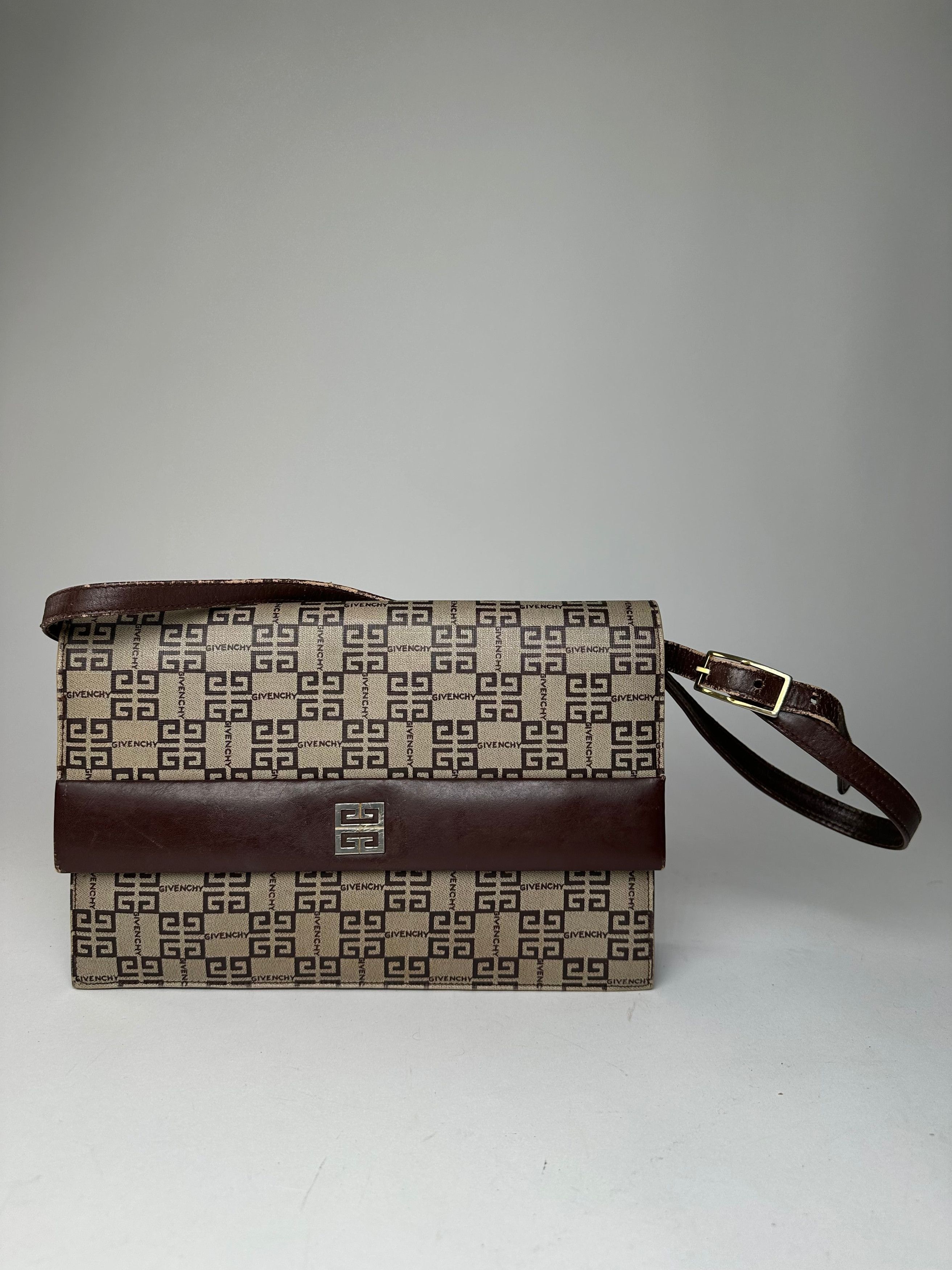 Vintage Monogram Leather Multiway Vag Grey Brown