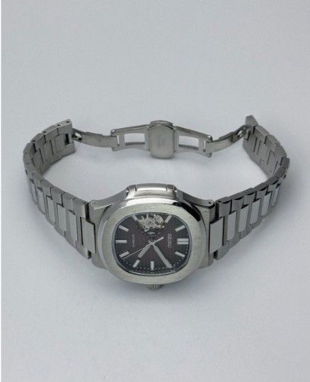 Japanese Brand Seiko Mod Nautilus Brown Open Dial Steel Watch 41mm Size ONE SIZE - 4 Thumbnail