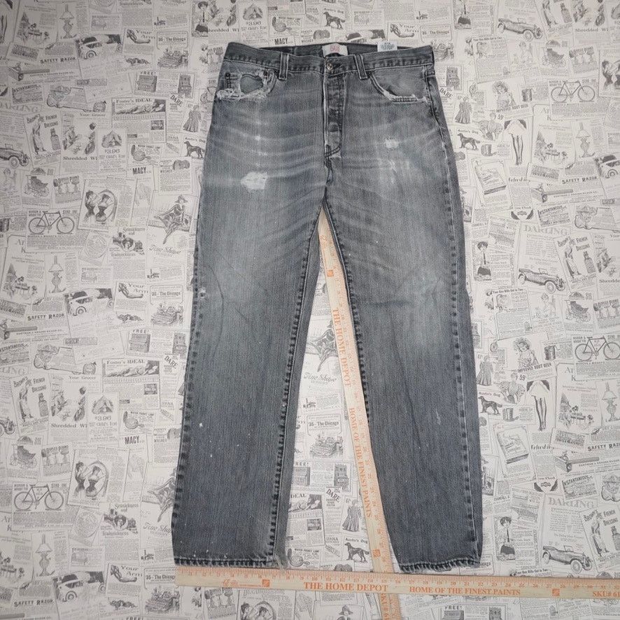 Levi's 34x32-Vintage Y2K Levi’s 501 slightly distressed faded jeans Size US 34 / EU 50 - 4 Thumbnail