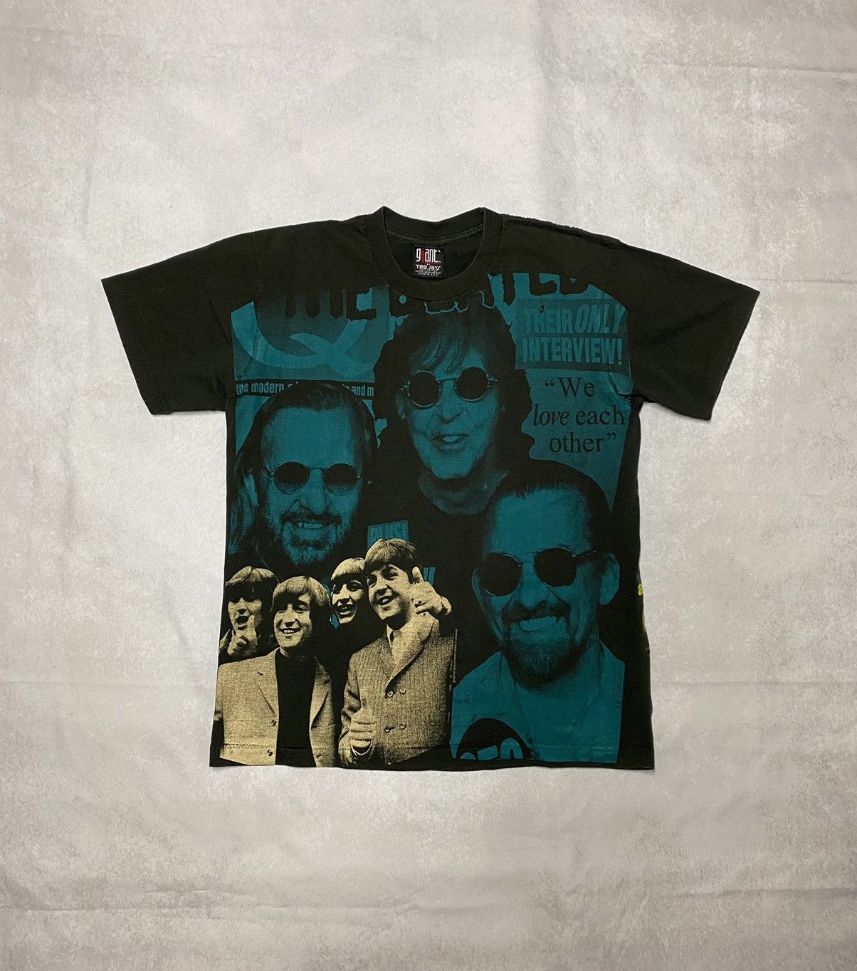 Band Tees × Giant × Vintage Crazy Y2K Grail Giant Modern Vintage Bootleg Beatles AOP L Size US L / EU 52-54 / 3 - 1 Thumbnail