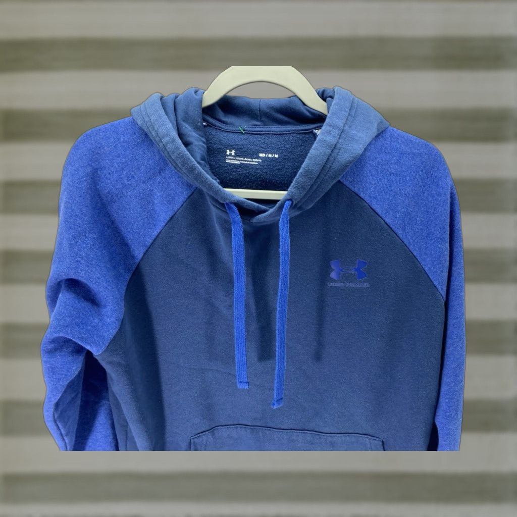 Under Armour Under Armour Hoodie Sweatshirt Men Size M Blue Pullover Cotton Long Sleeve Size US M / EU 48-50 / 2 - 1 Thumbnail