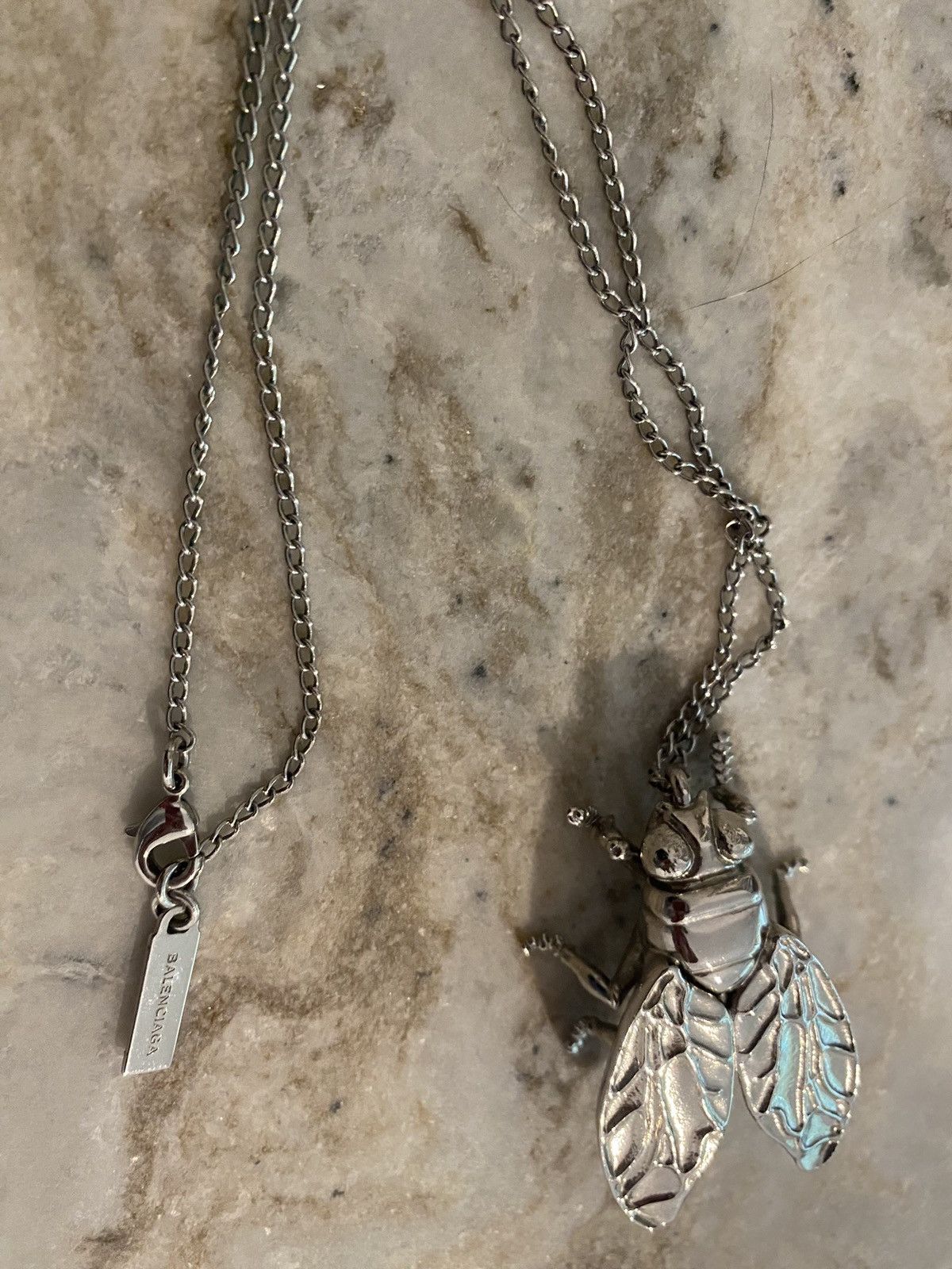 Balenciaga Balenciaga Bug Silver Tone Necklace Size ONE SIZE - 2 Thumbnail