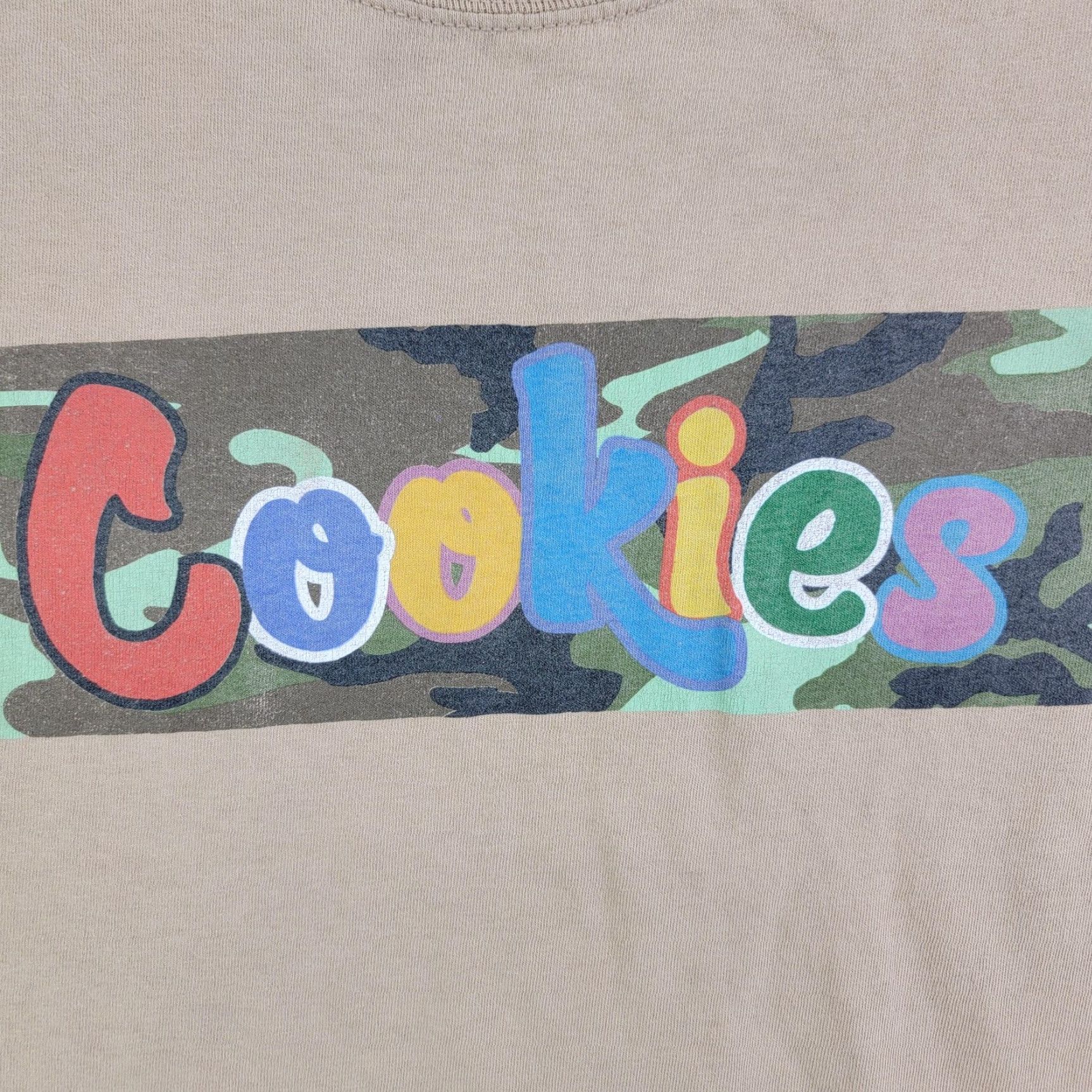 Vintage Cookies Shirt Mens M Beige Camo Box Logo Graphic Streetwear Cotton Tee Size US M / EU 48-50 / 2 - 4 Thumbnail