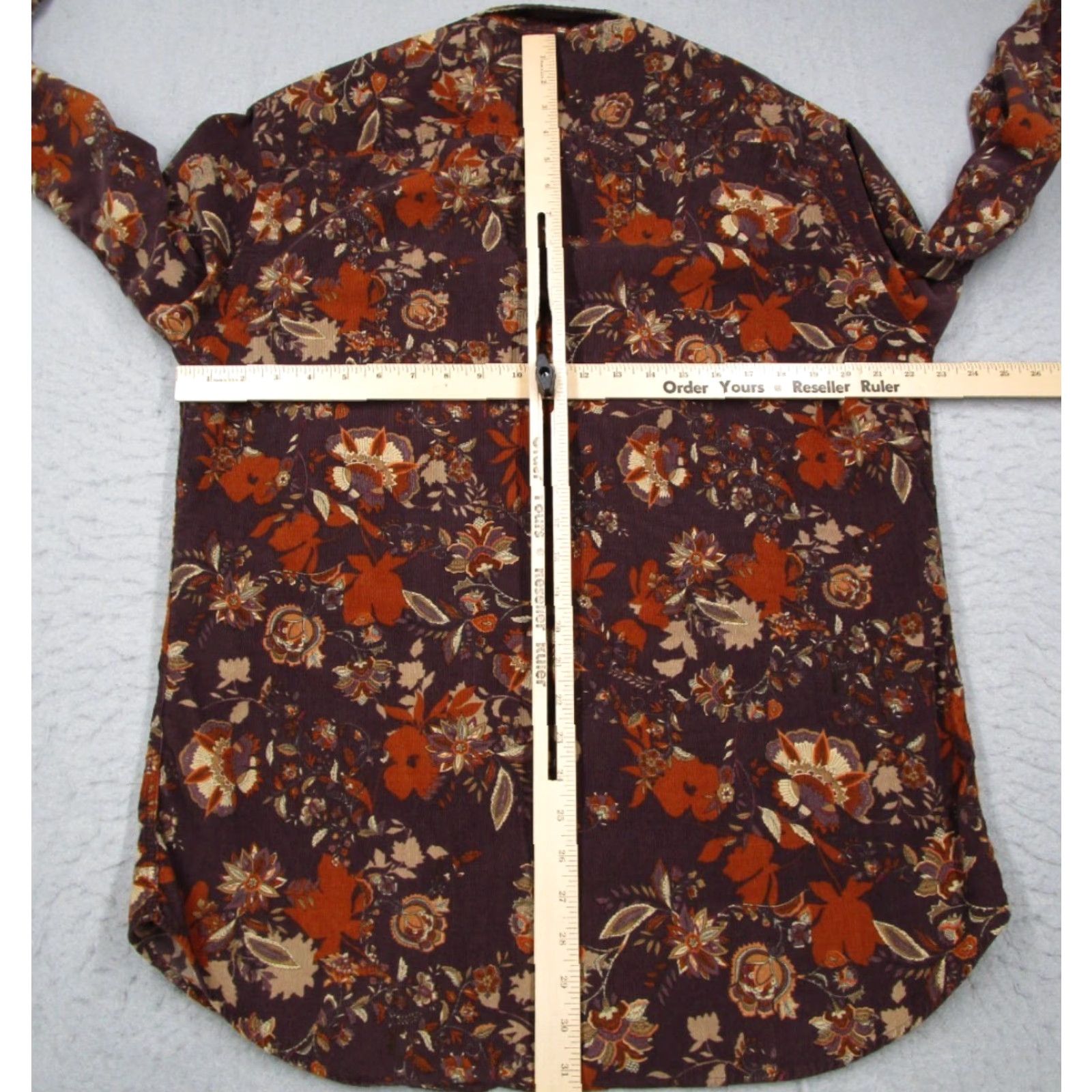 Ermenegildo Zegna Ermenegildo Zegna Corduroy Shirt Mens Large Multicolor Floral Button-Up Long Sleeve Casual Size US L / EU 52-54 / 3 - 6 Thumbnail