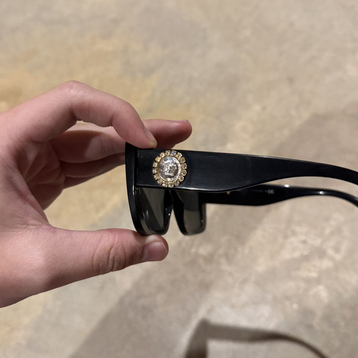 Versace Versace Medusa Crystal Embellish Square Frame Sunglasses Size ONE SIZE - 4 Thumbnail