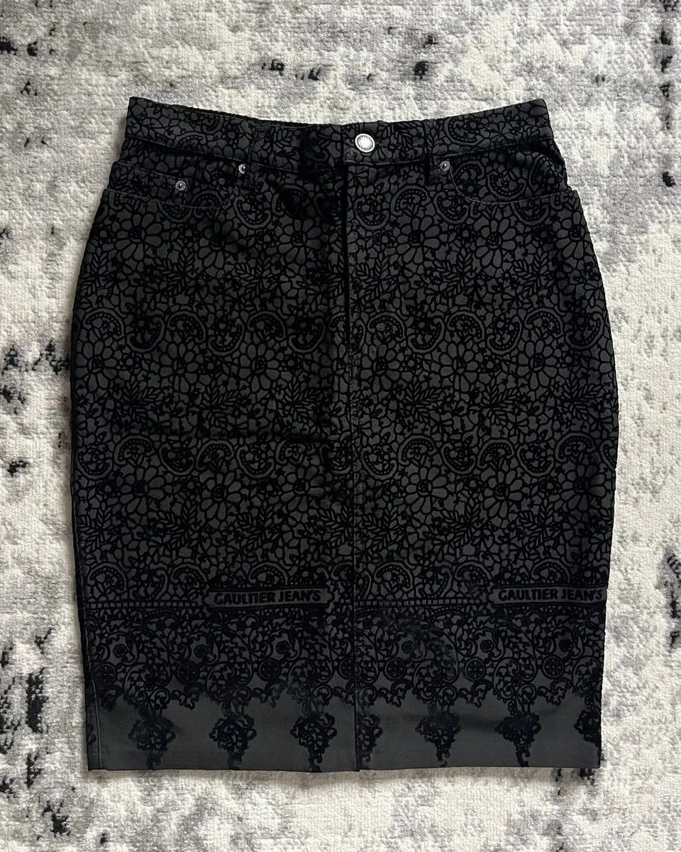 Jean Paul Gaultier × Vintage 90s Jean Paul Gaultier Glamour Black Skirt Size 30" / US 8 / IT 44 - 1 Thumbnail