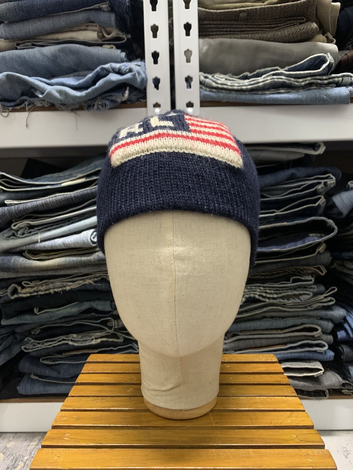 Polo Ralph Lauren Vintage Polo Ralph Lauren Flag Beanie Size ONE SIZE - 2 Thumbnail